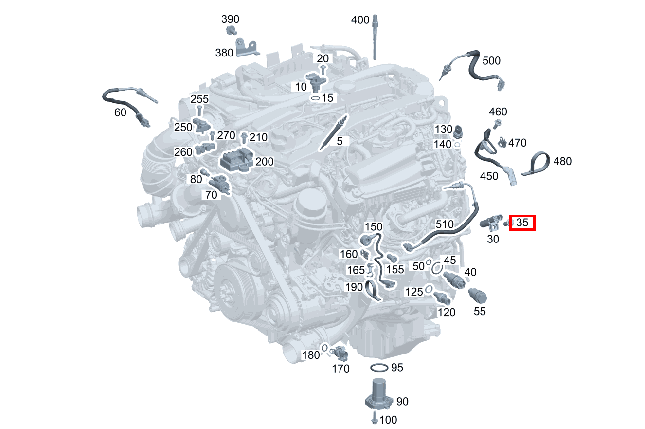 Sechsrundschraube Positionsgeber an Zylinderkurbelgehäuse; M6X16 GLK220BT 4M 204