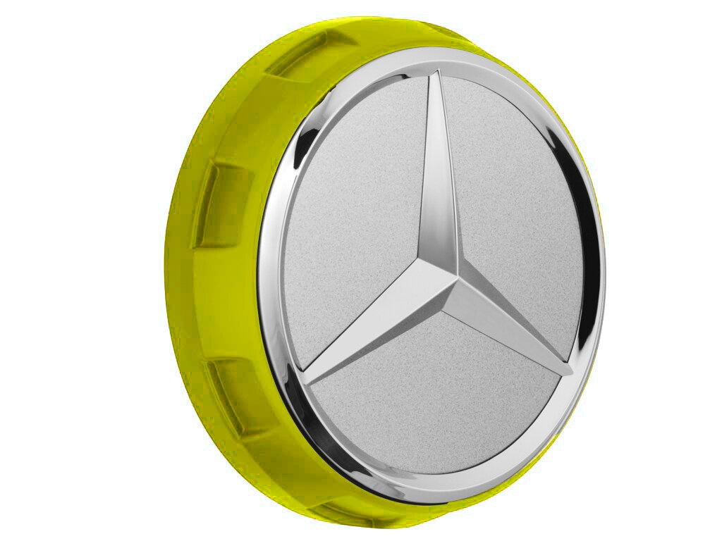AMG Radnabenabdeckung, im Zentralverschlussdesign gelb