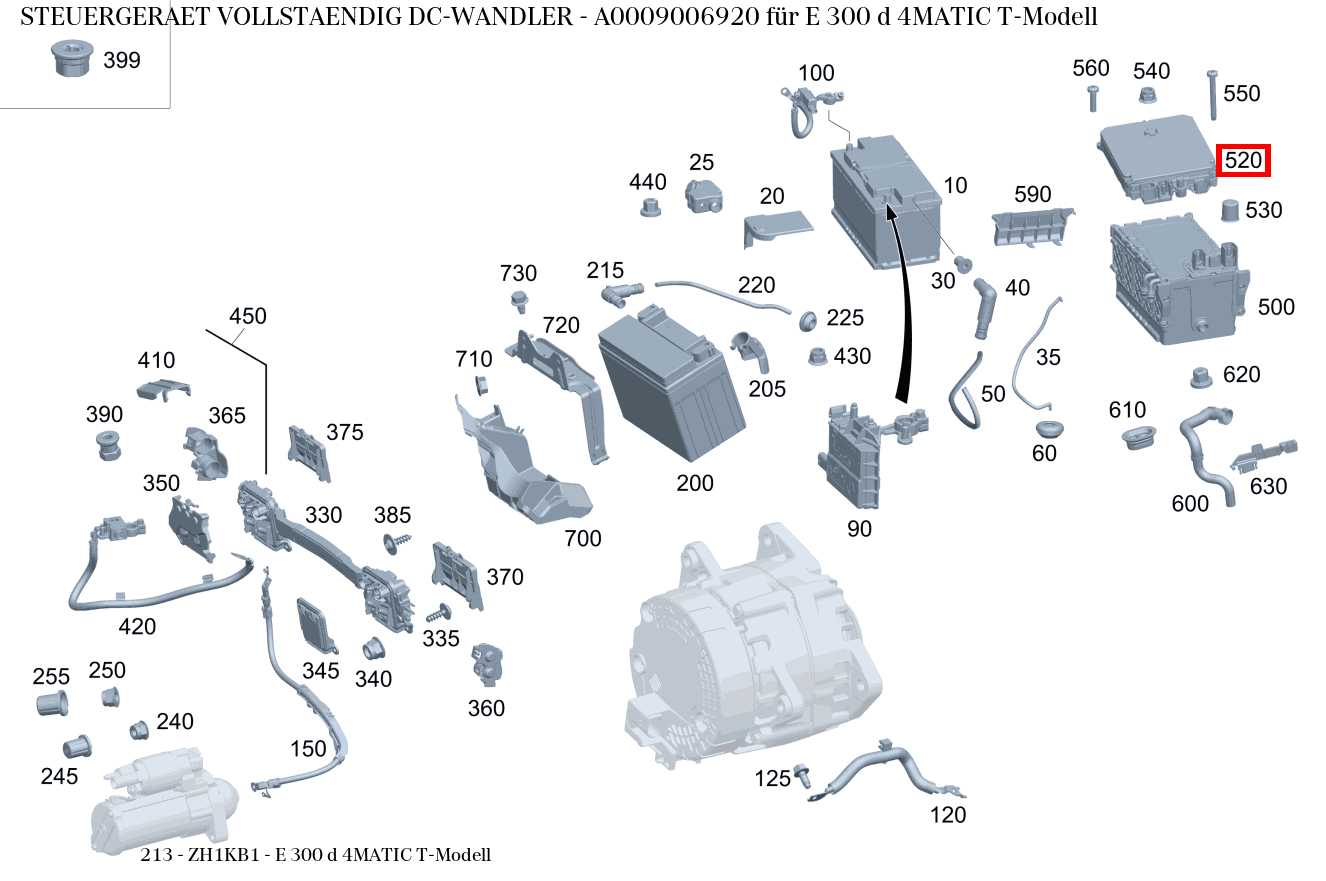 Steuergerät vollständig DC-WANDLER E 300 d 4MATIC T-Modell 213