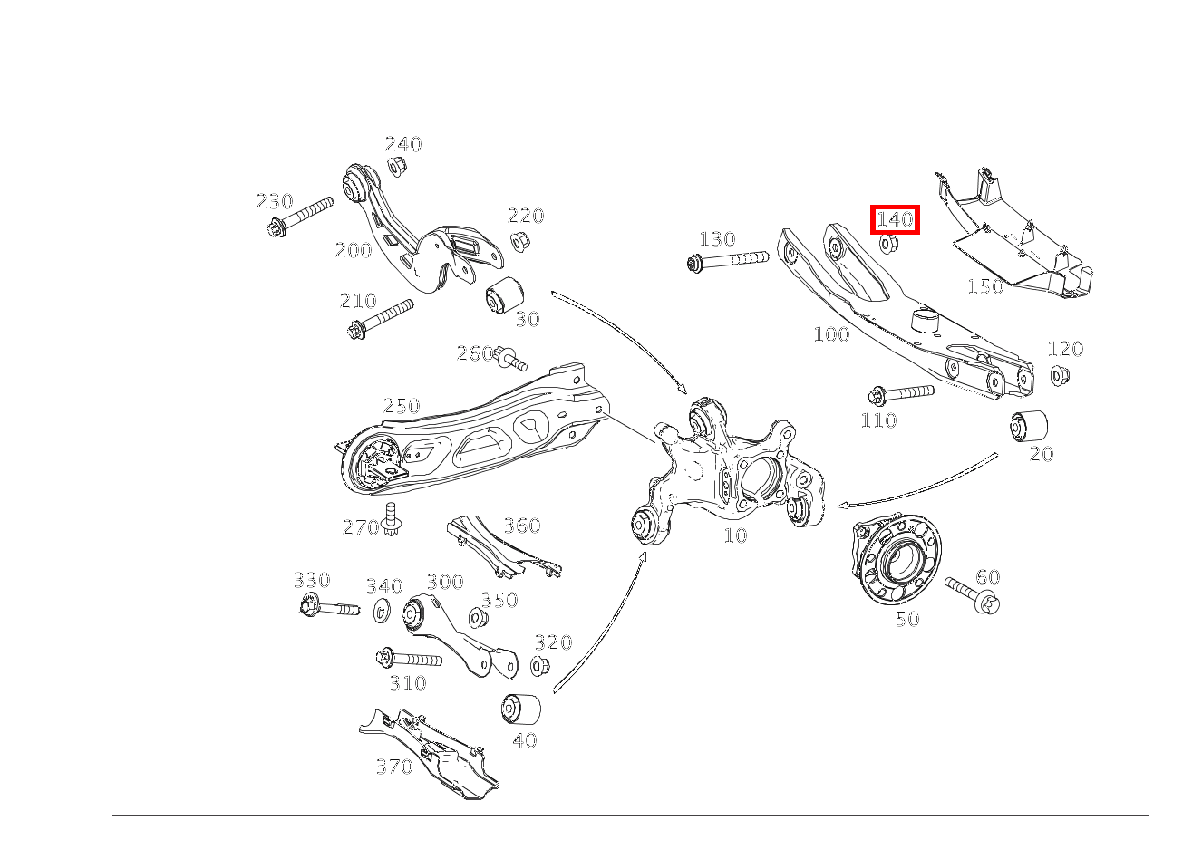 Mutter Federlenker an Hinterachsträger rechts; M12X1.5 CLA 250 4MATIC Coupé 117