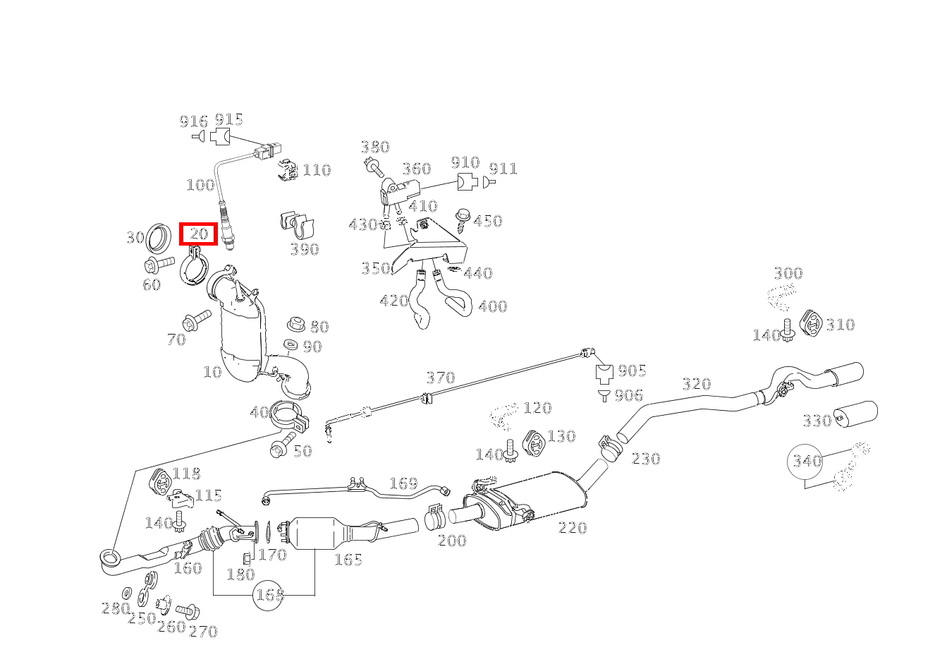 Rohrschelle Abgasanlage KATALYSATOR AN TURBOLADER A 200 CDI CP 169
