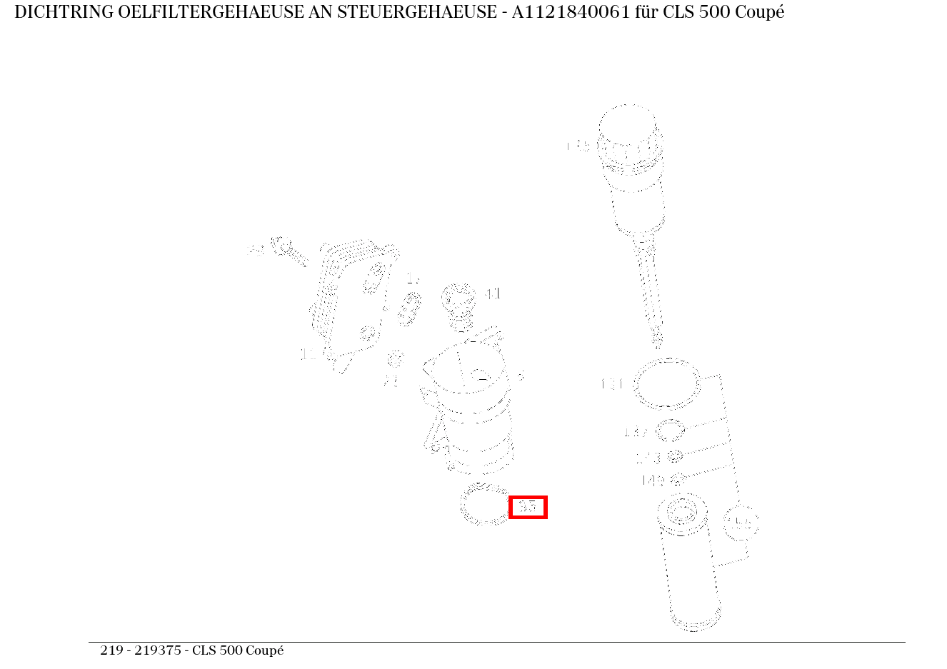 Dichtring OELFILTERGEHAEUSE AN STEUERGEHAEUSE CLS 500 Coupé 219