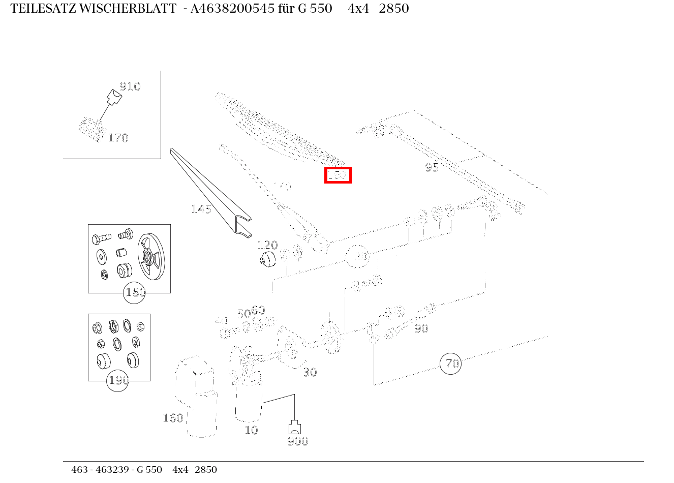 Teilesatz Wischerblatt G 550 4x4 2850 463