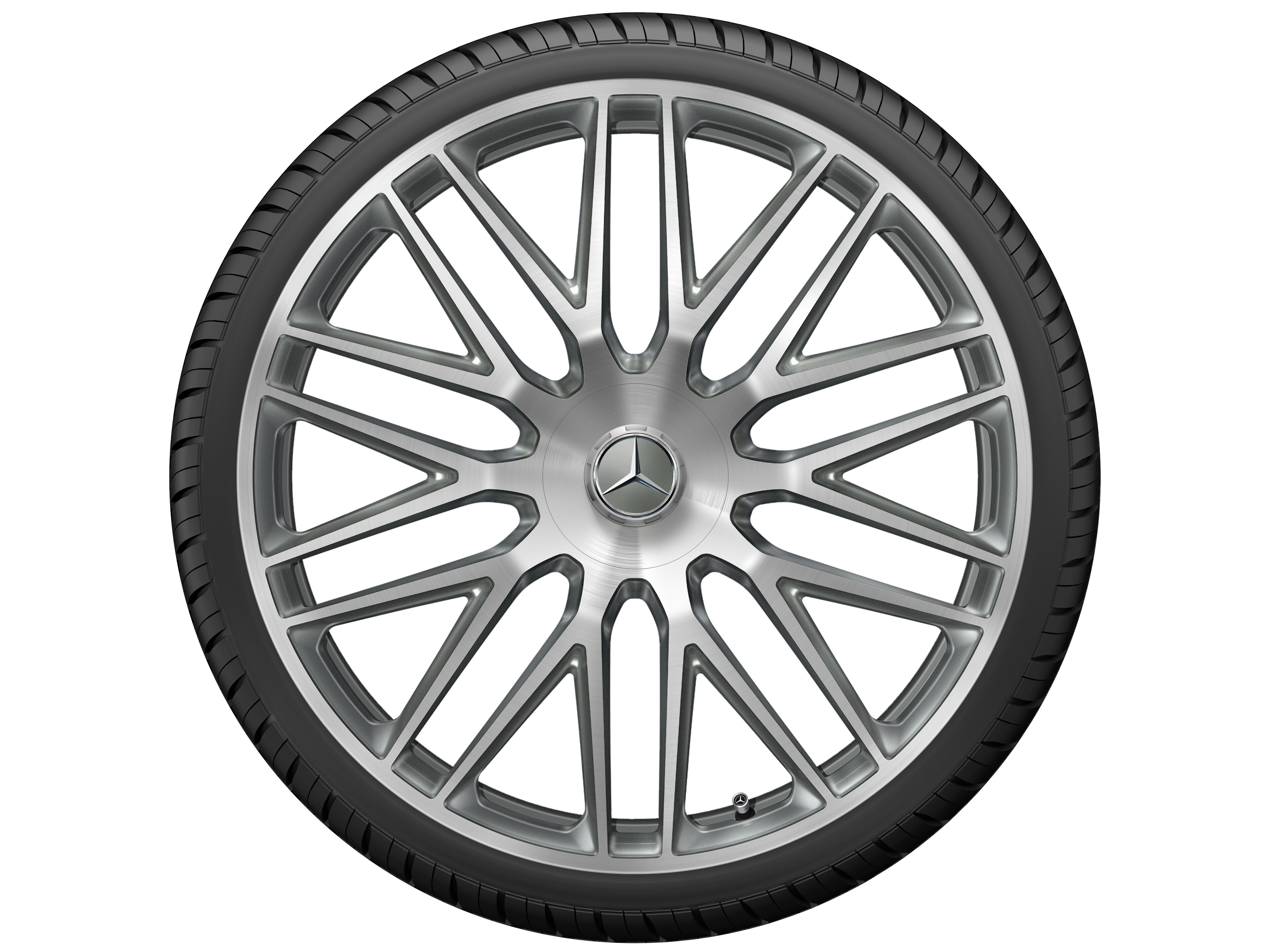 Mercedes-Benz - AMG Schmiederad, 23 Zoll, 10 J x 23 ET 45, titangrau, glanzgedreht