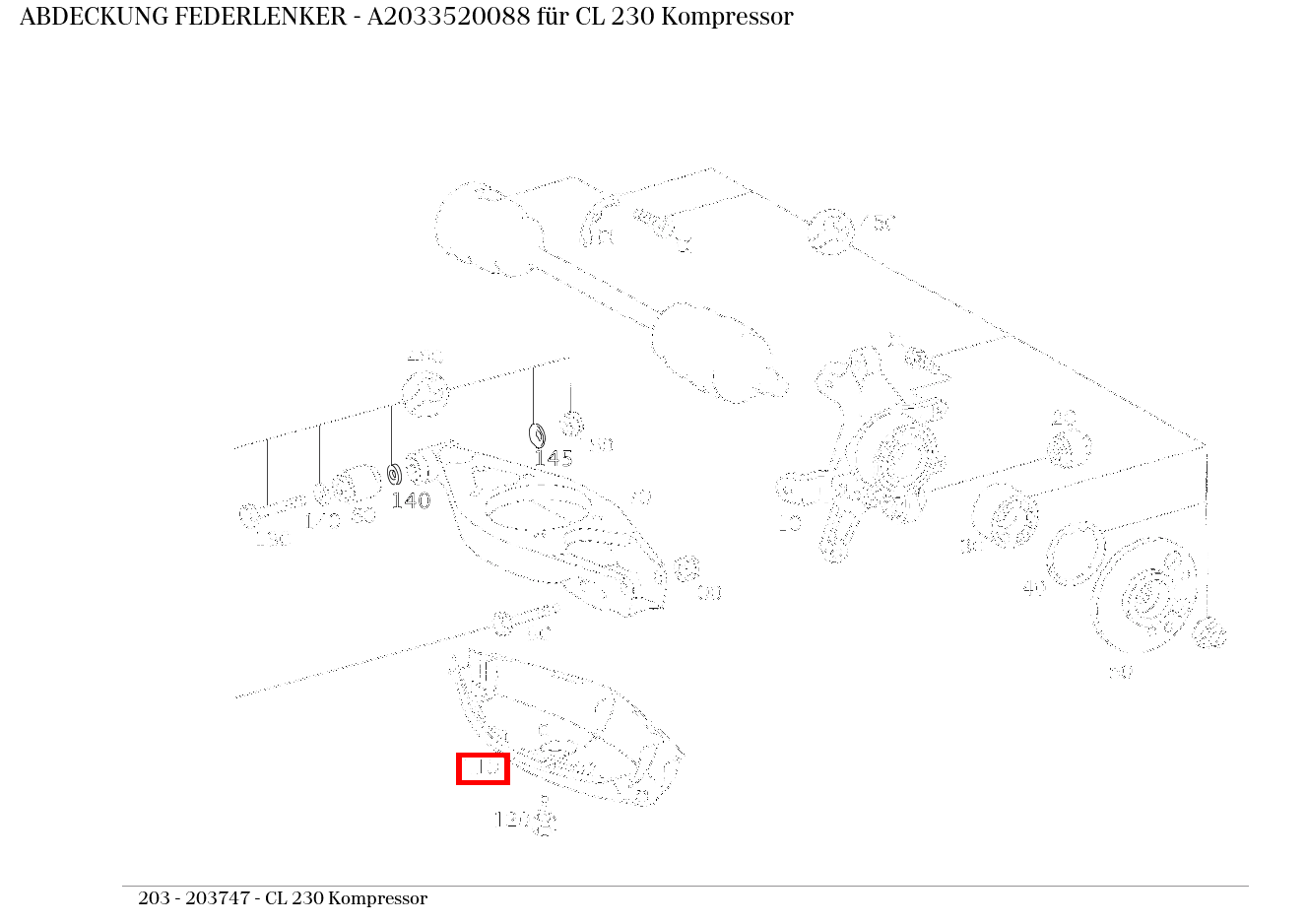 Abdeckung FEDERLENKER CL 230 Kompressor 203 Abdeckung FEDERLENKER CL 230 Kompressor 203