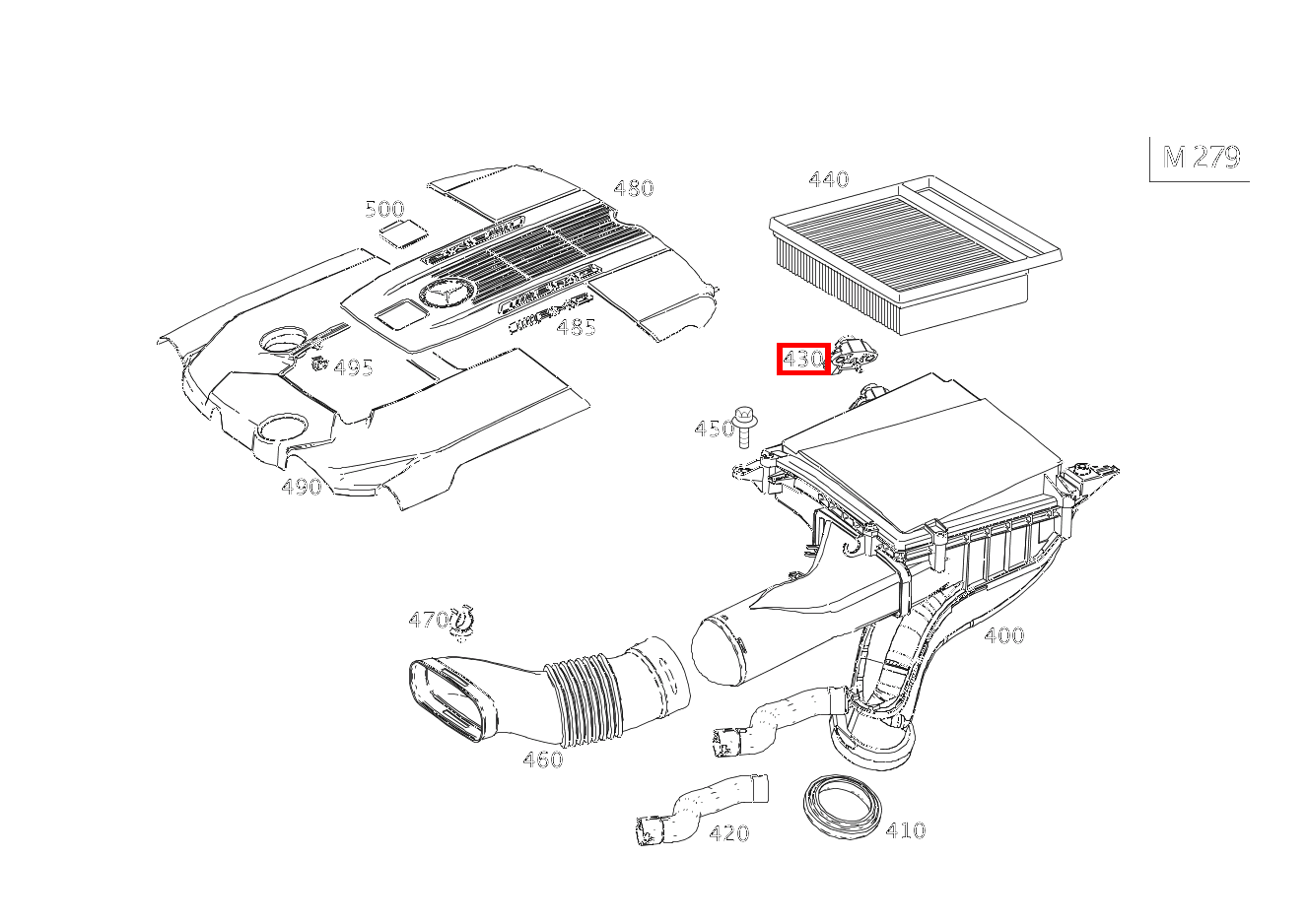 Drucksensor AN LUFTFILTERGEHAEUSE RECHTS SL65 AMG 231