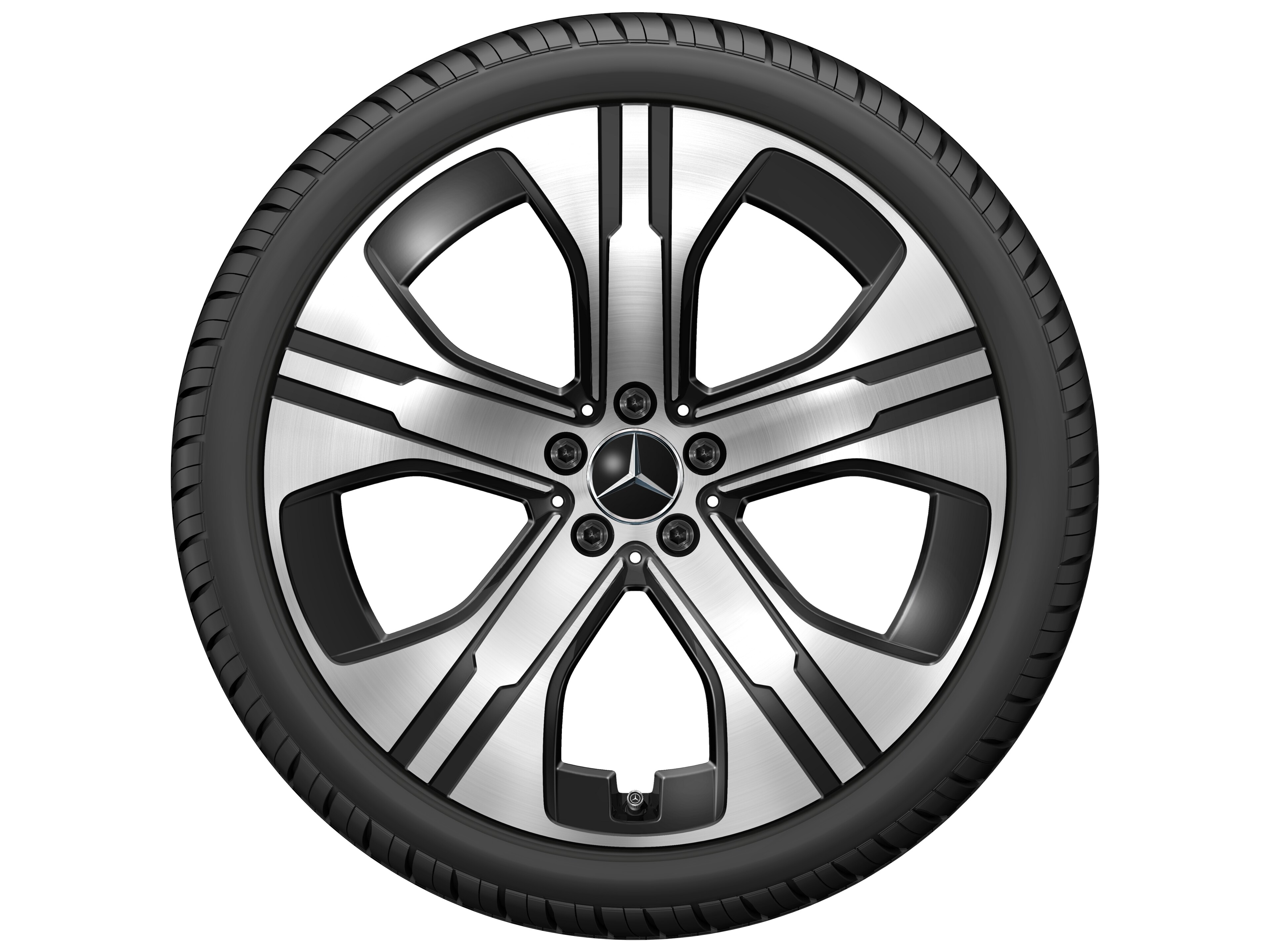 5-Speichen-Rad, Aero, 21 Zoll, 9,5 J x 21 ET 41,5, schwarz, glanzgedreht