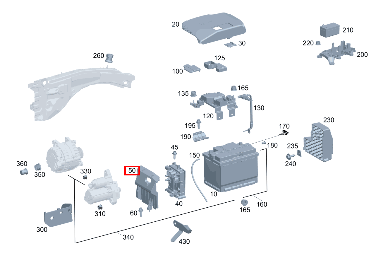 Seitenwand Starterbatterie GLA 200 4MATIC 247