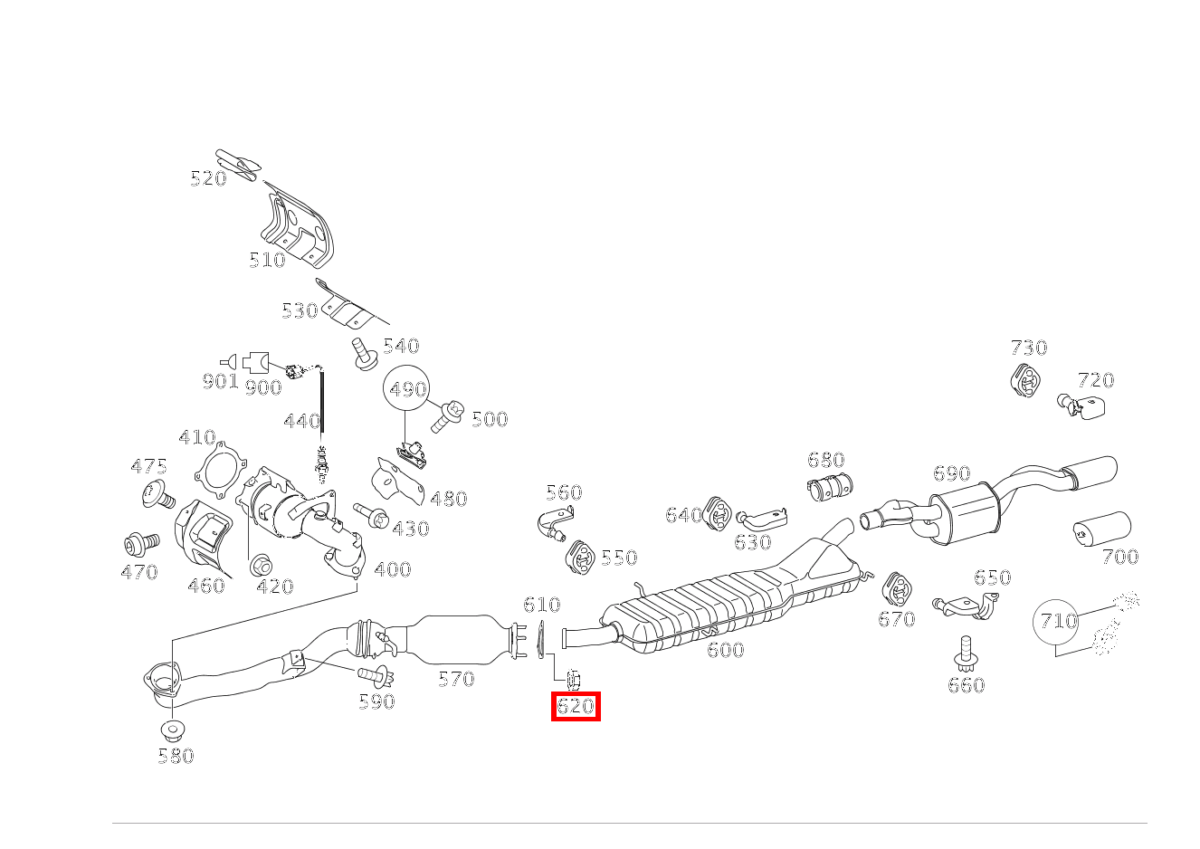 Sechskantmutter AUSPUFFROHR VORN AN AUSPUFFROHR HINTEN; M8 A 200 TURBO COUPE 169
