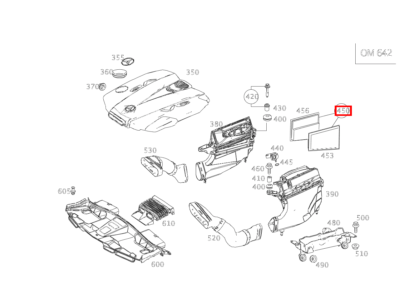 Teilesatz Filtereinsatz TEILESATZ LINKS UND RECHTS E350T BT 4M 212
