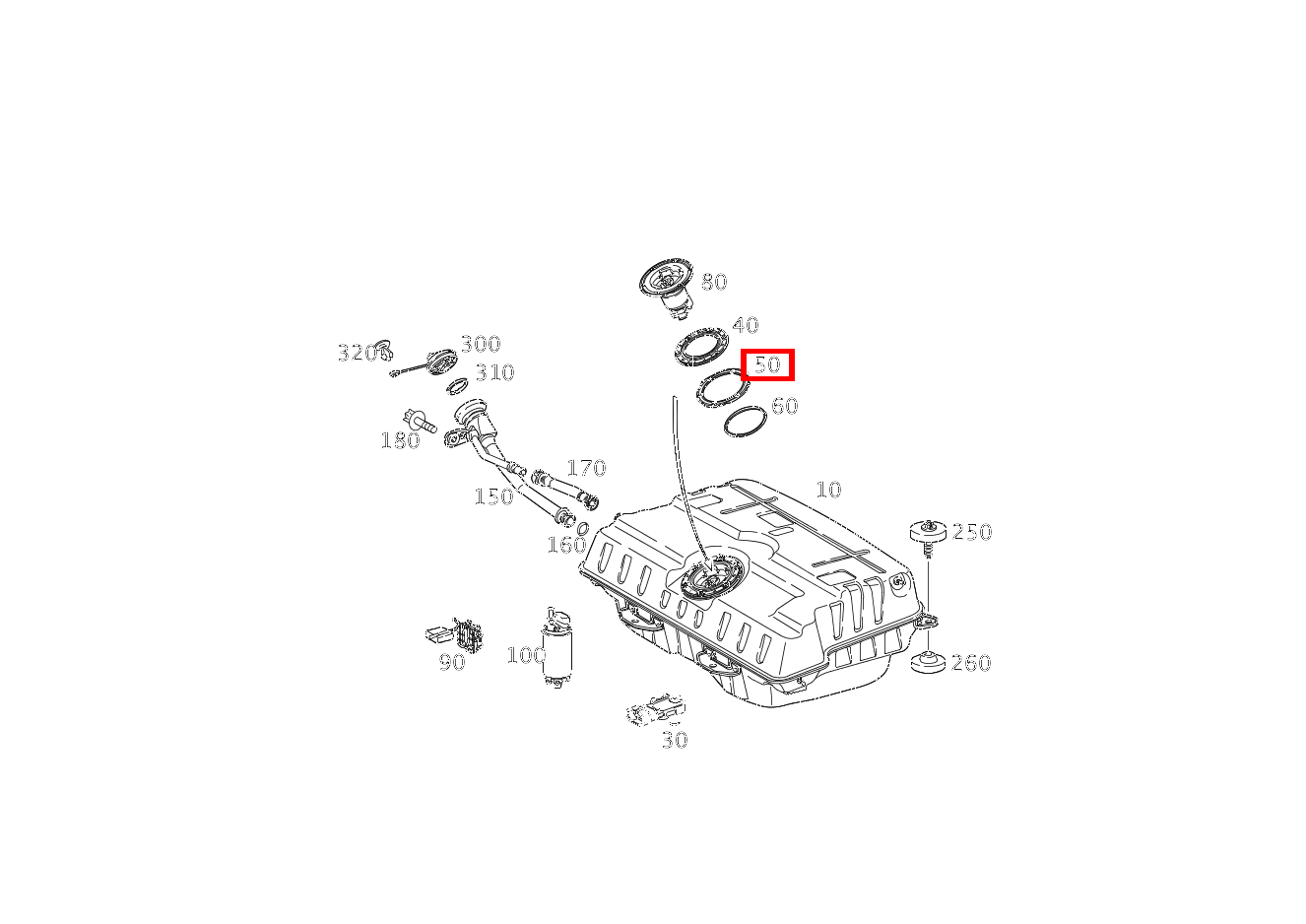 Ring KRAFTSTOFFFILTER AN TANK SLS AMG GT Roadster Final Edition 197