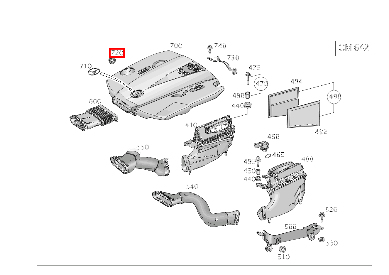 Elastomerlager AN ABDECKUNG ML/GLE 350 BT/D 4M 642826 292