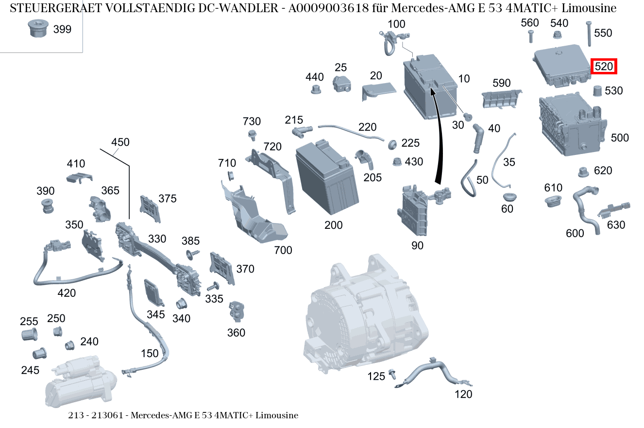 Steuergerät vollständig DC-WANDLER Mercedes-AMG E 53 4MATIC+ Limousine 213