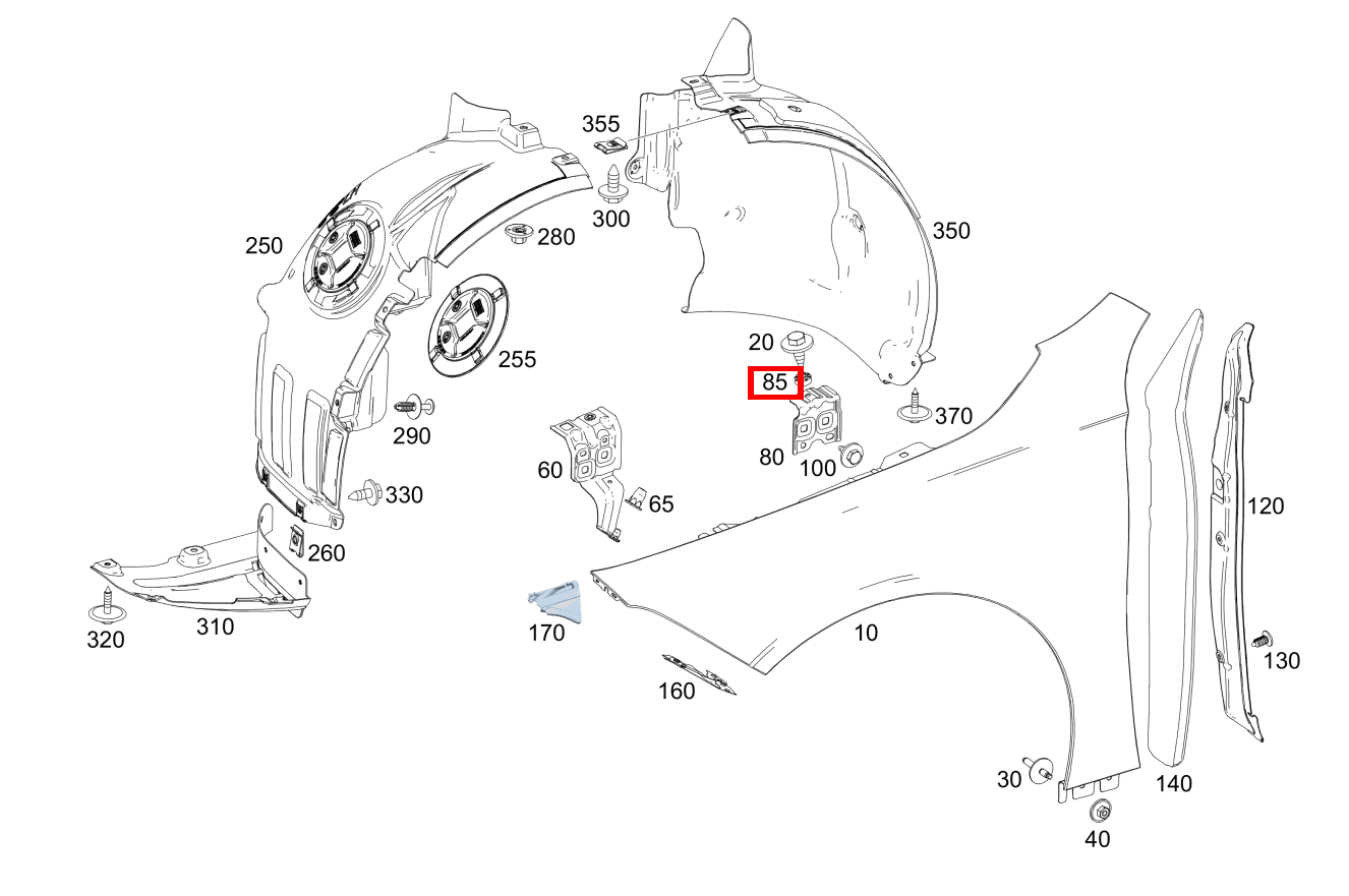 STANZMUTTER Halter rechts; M6 A 200 Limousine 246