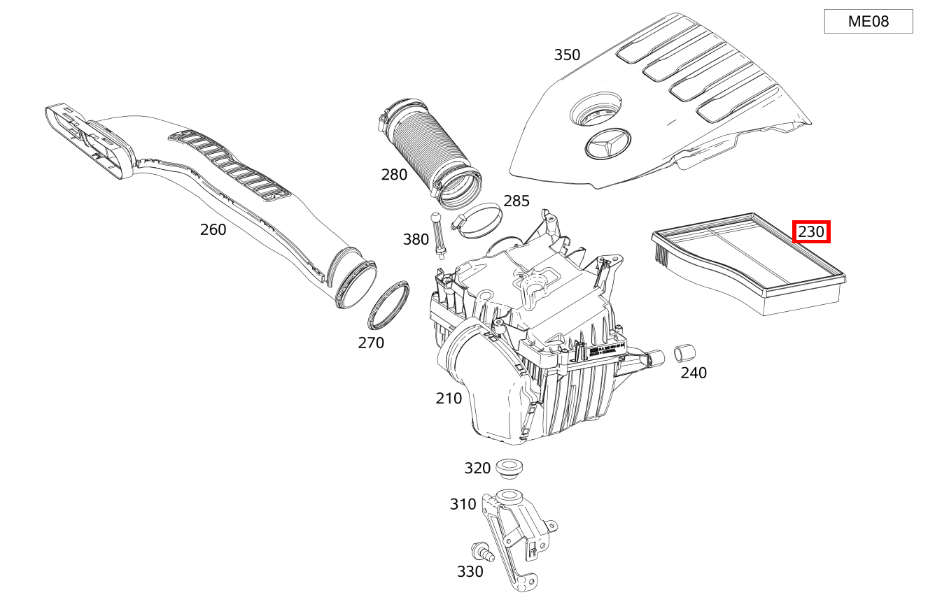 Luftfiltereinsatz E 320 Limousine 211 Luftfiltereinsatz E 320 Limousine 211