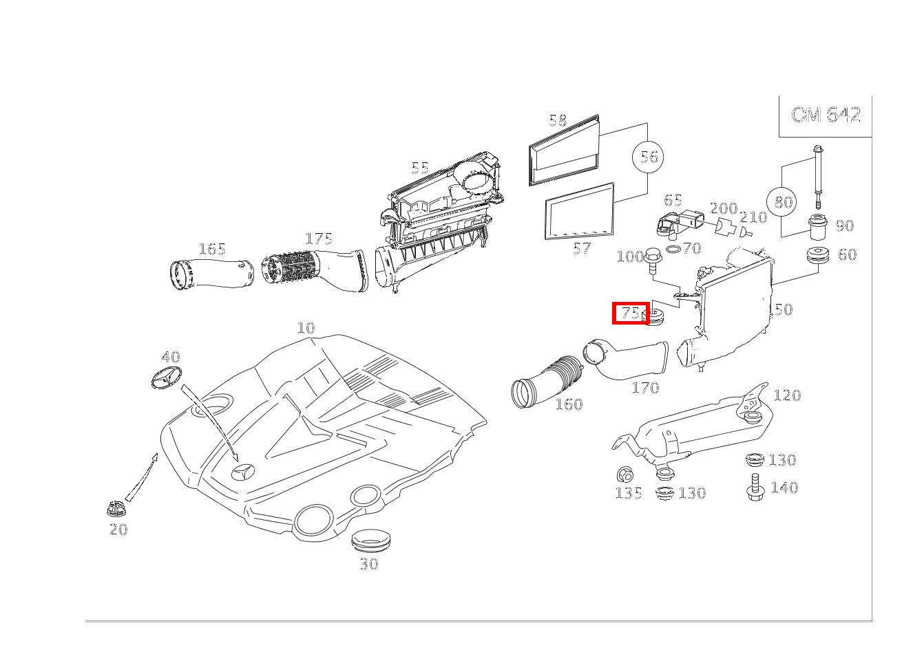 Buchse An Luftfilter GL 350 BlueTEC 4MATIC Off-Roader 164