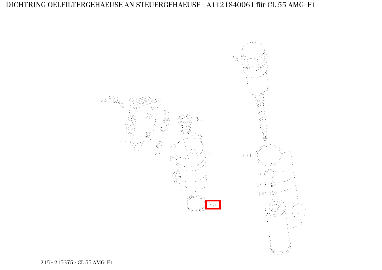 Dichtring OELFILTERGEHAEUSE AN STEUERGEHAEUSE CL 55 AMG F1 215