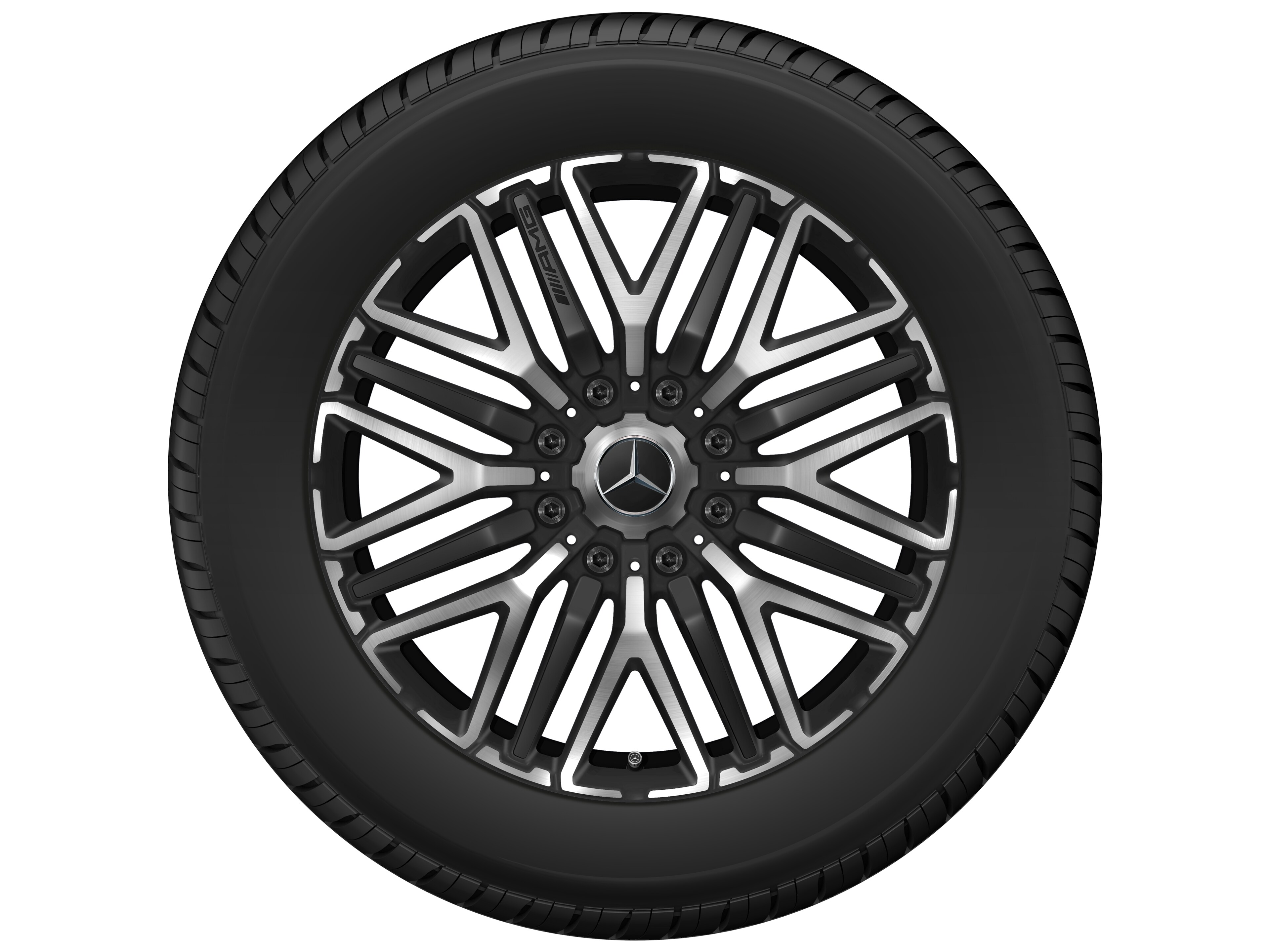 Mercedes-Benz - AMG Schmiederad 22 Zoll, 9,5 J x 22 ET 60, schwarz matt, glanzgedreht