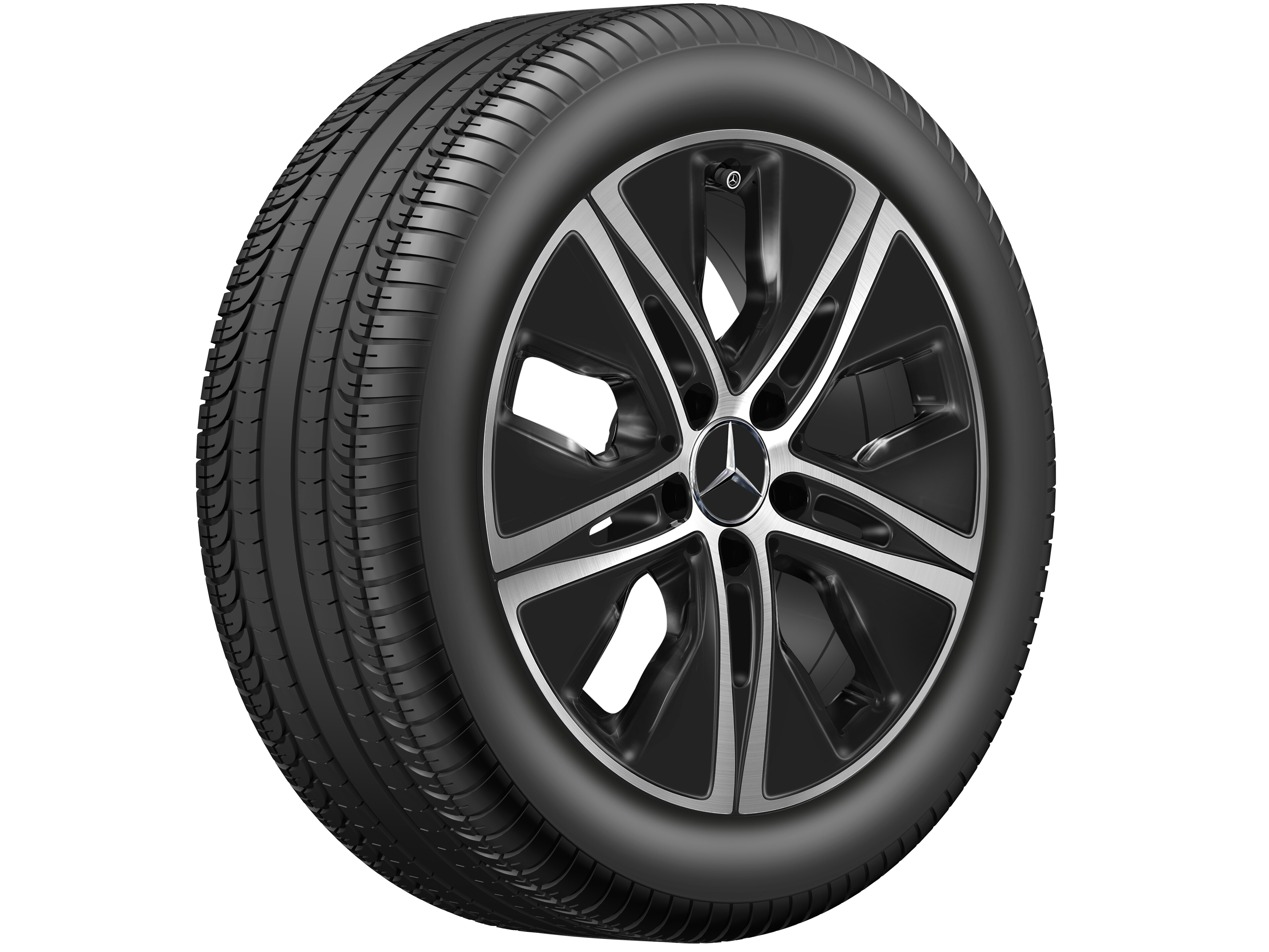 Mercedes-Benz - 5-Loch-Rad, 43,2 cm (17 Zoll), glanzgedreht 5-Loch-Rad, 43,2 cm (17 Zoll), glanzgedreht