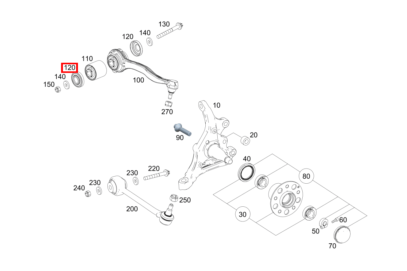 Elastomermanschette Links und rechts an Lager Zugstrebe SLK55 AMG 172