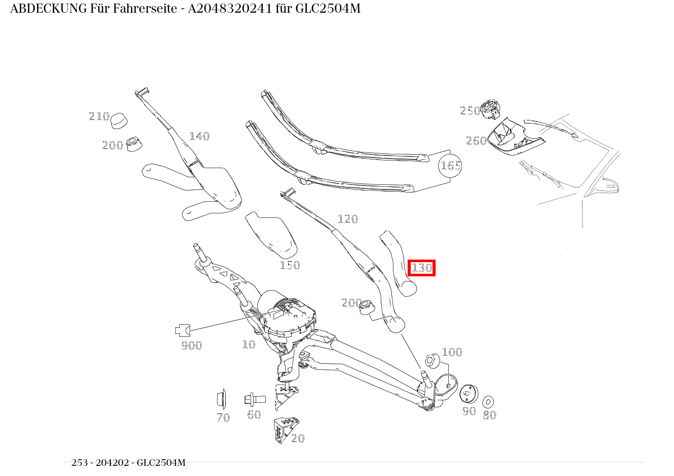 Abdeckung Für Fahrerseite GLC2504M 253 Abdeckung Für Fahrerseite GLC2504M 253