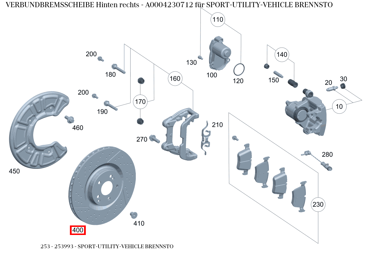 Verbundbremsscheibe Hinten rechts SPORT-UTILITY-VEHICLE BRENNSTO 253