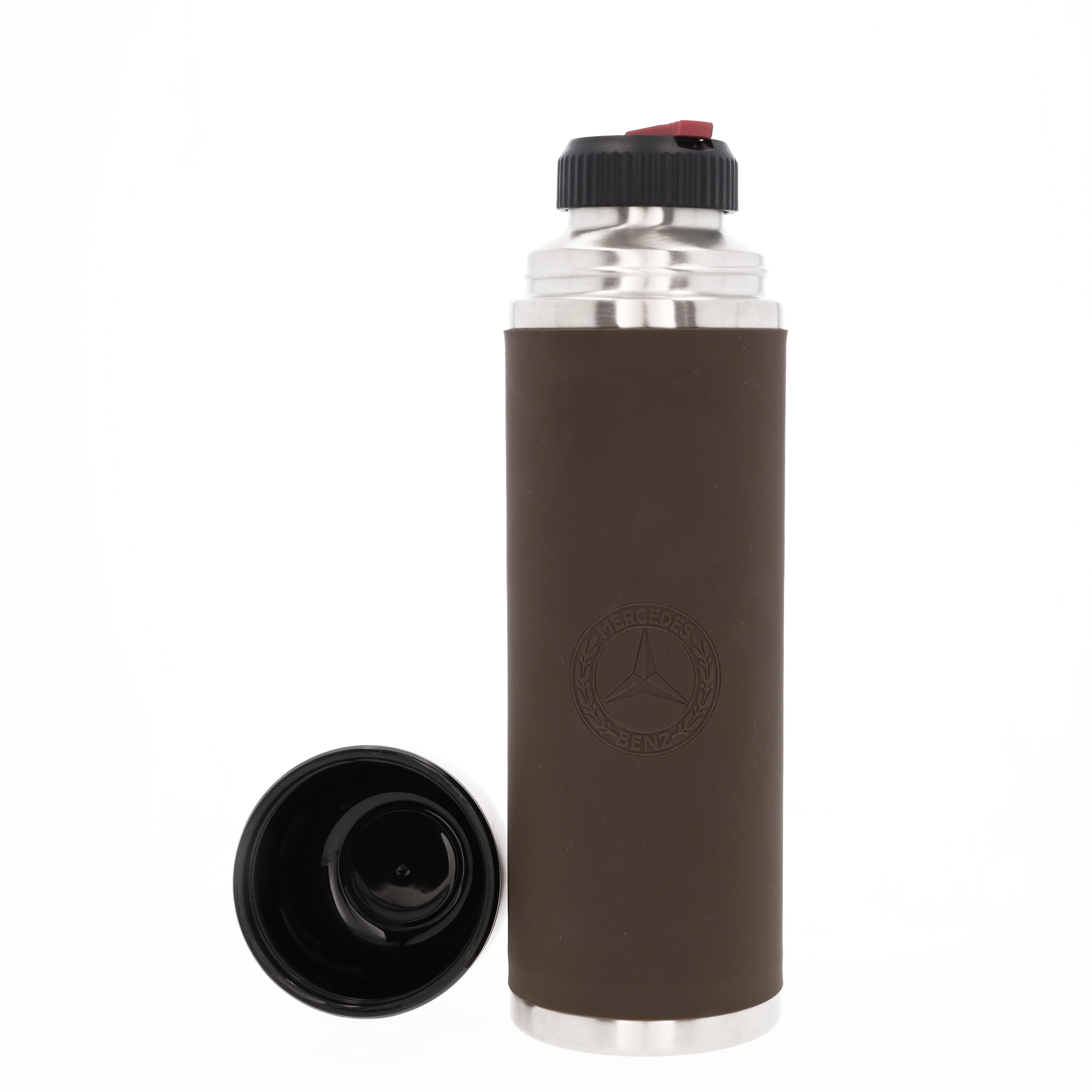 Isolierflasche, 1,0 l braun, Edelstahl/Silikon/Kunststoff