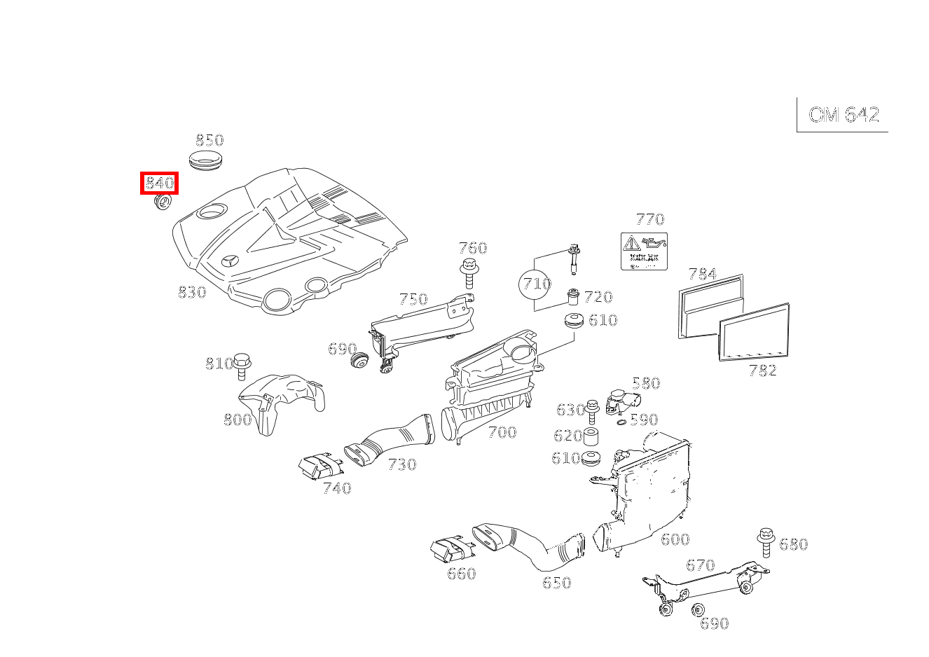 Elastomerlager ABDECKBLECH CLK 320 CDI Coupé 209