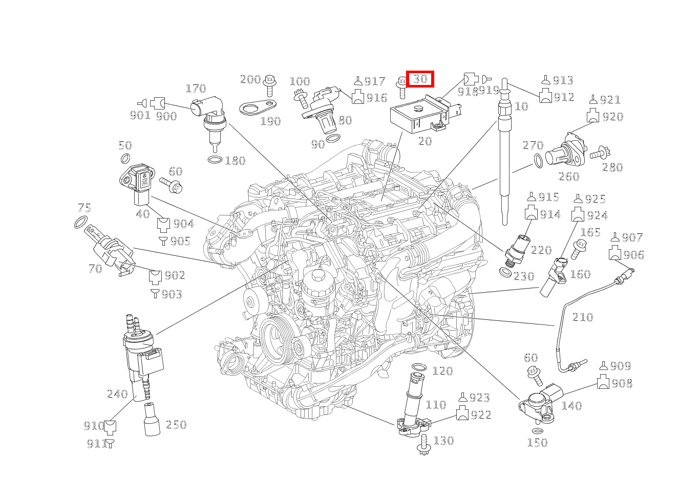 Sechsrundschraube Befestigung Steuergerät; M6X23 S 450 CDI Limousine lang 221 Sechsrundschraube Befestigung Steuergerät; M6X23 S 450 CDI Limousine lang 221