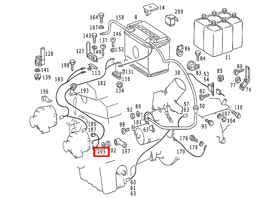 Federring LEITUNG AN GENERATOR 300TDT/E300DTDT 4M 124