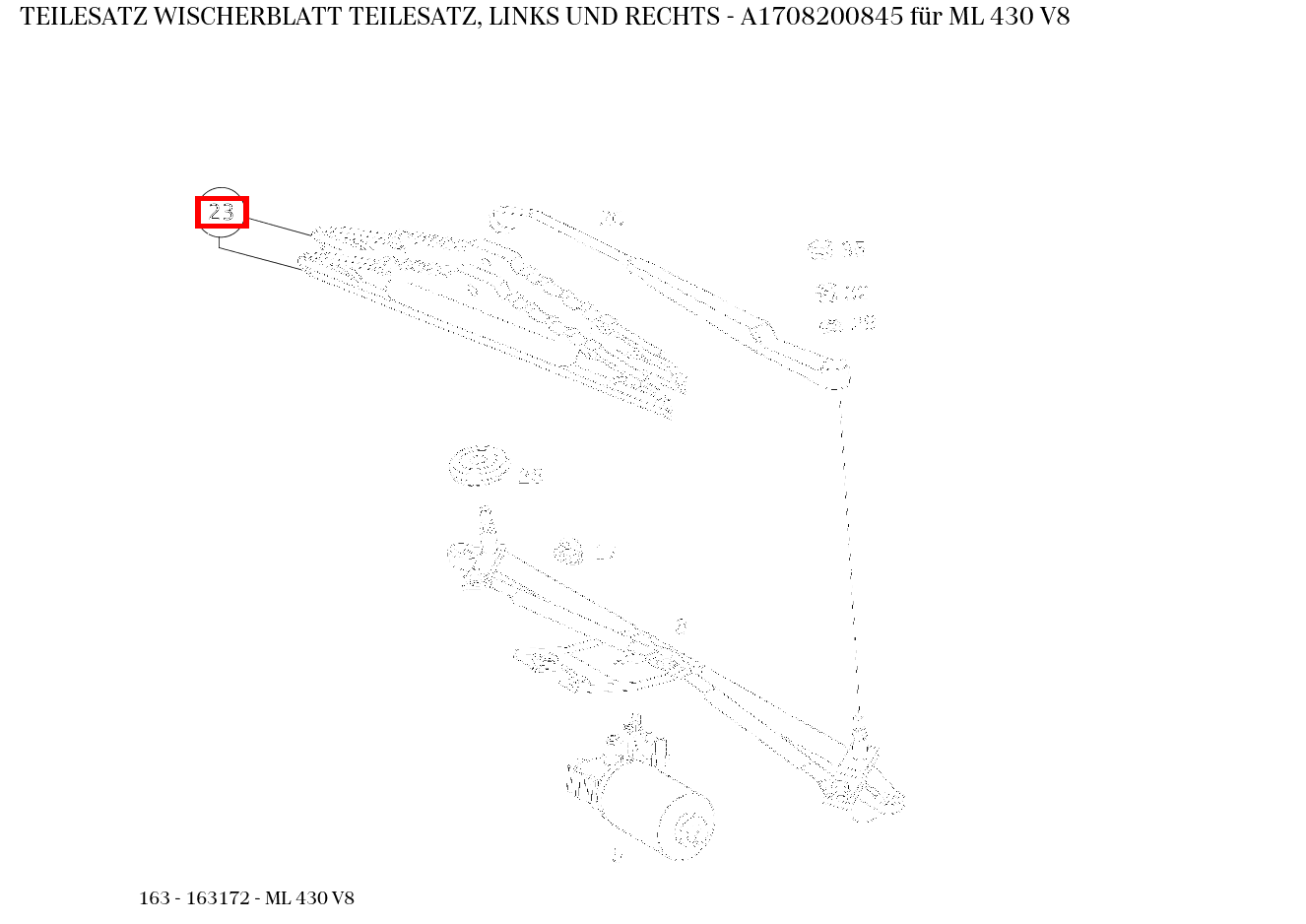 Teilesatz Wischerblatt TEILESATZ, LINKS UND RECHTS ML 430 V8 163