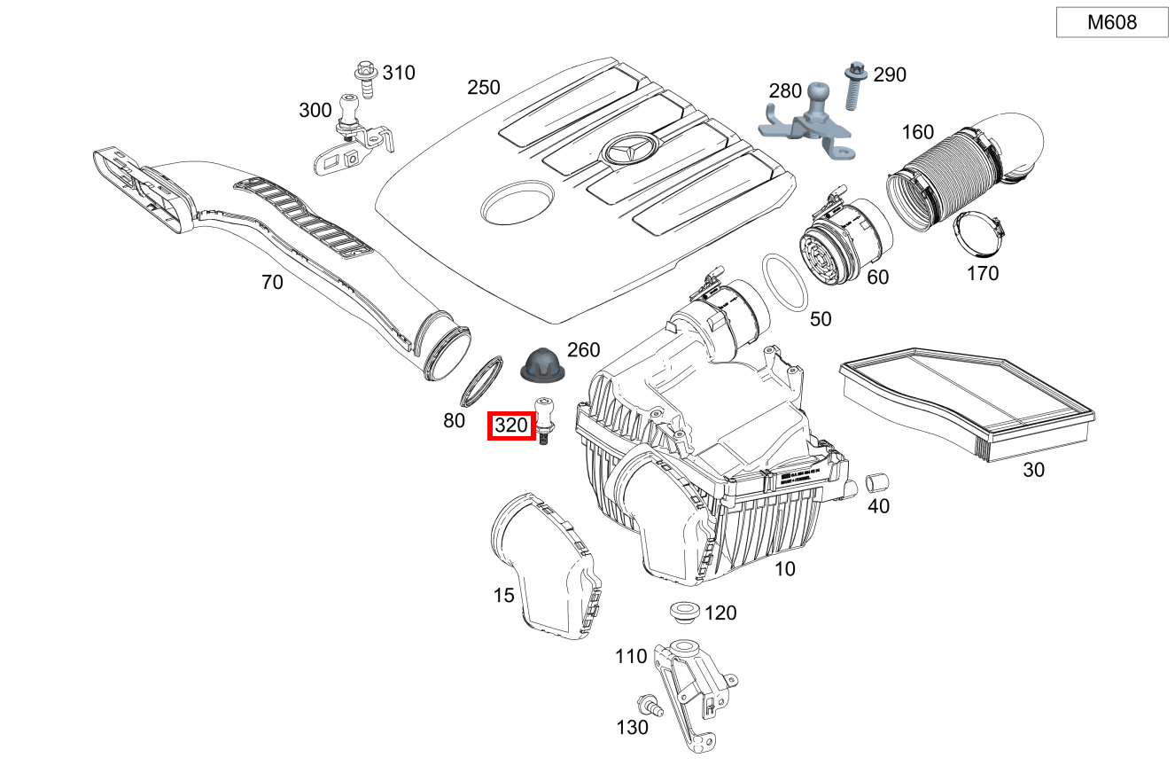 KUGELBOLZEN Befestigung Motorabdeckung A 180 d Kompaktlimousine 205