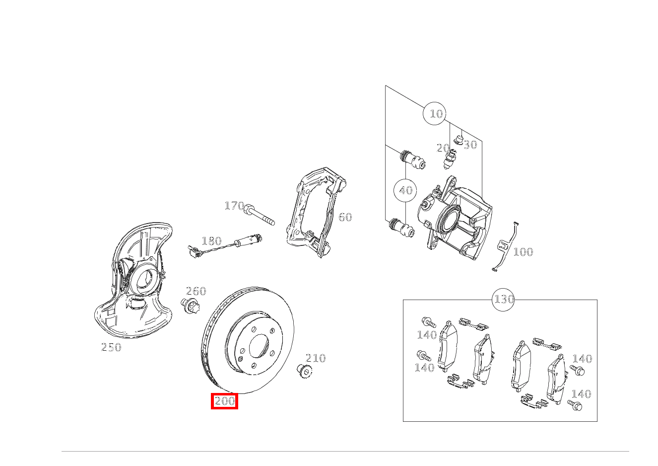 Bremsscheibe belüftet Vorn rechts E 300 CGI 207