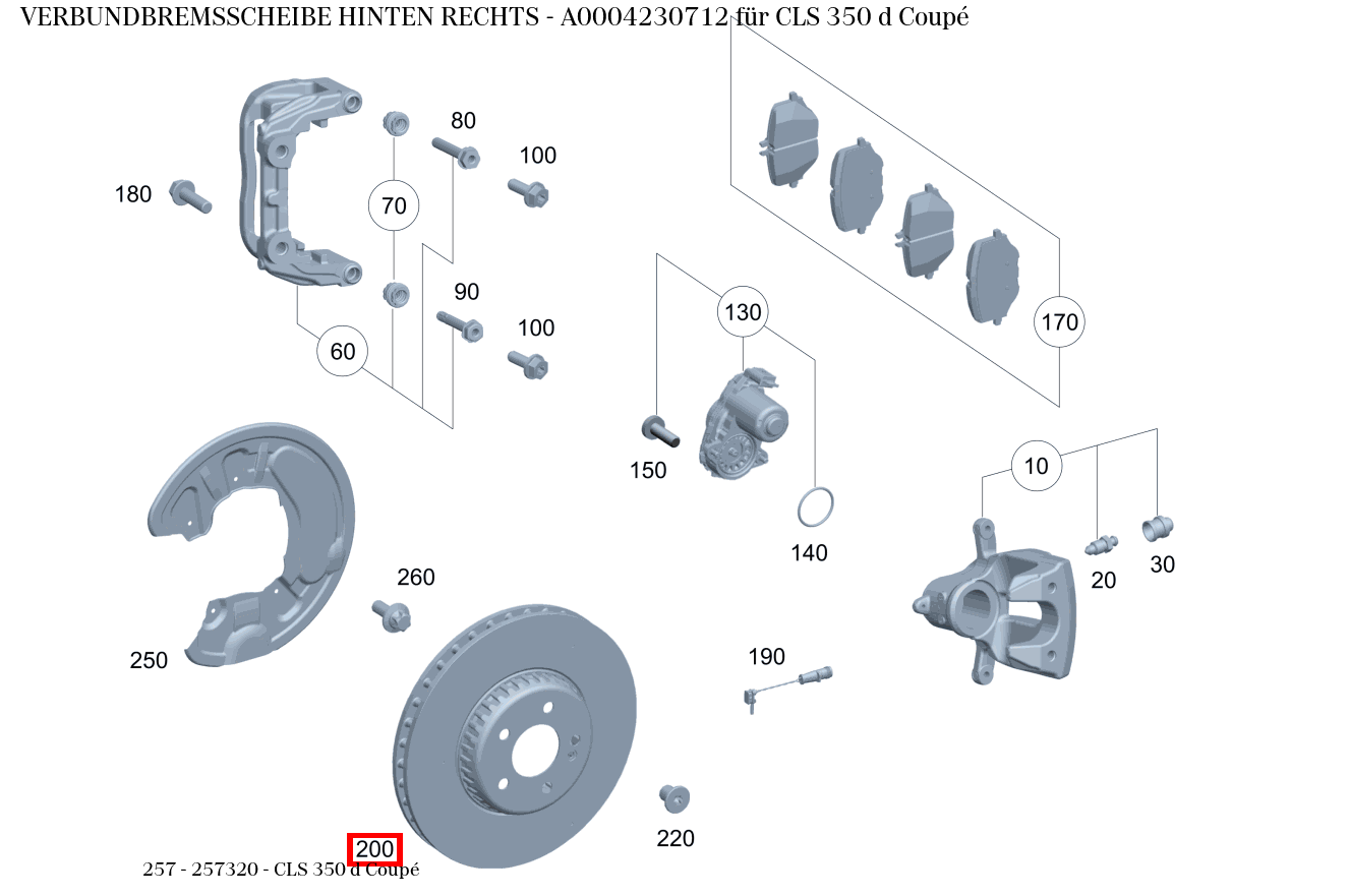 Verbundbremsscheibe HINTEN RECHTS CLS 350 d Coupé 257