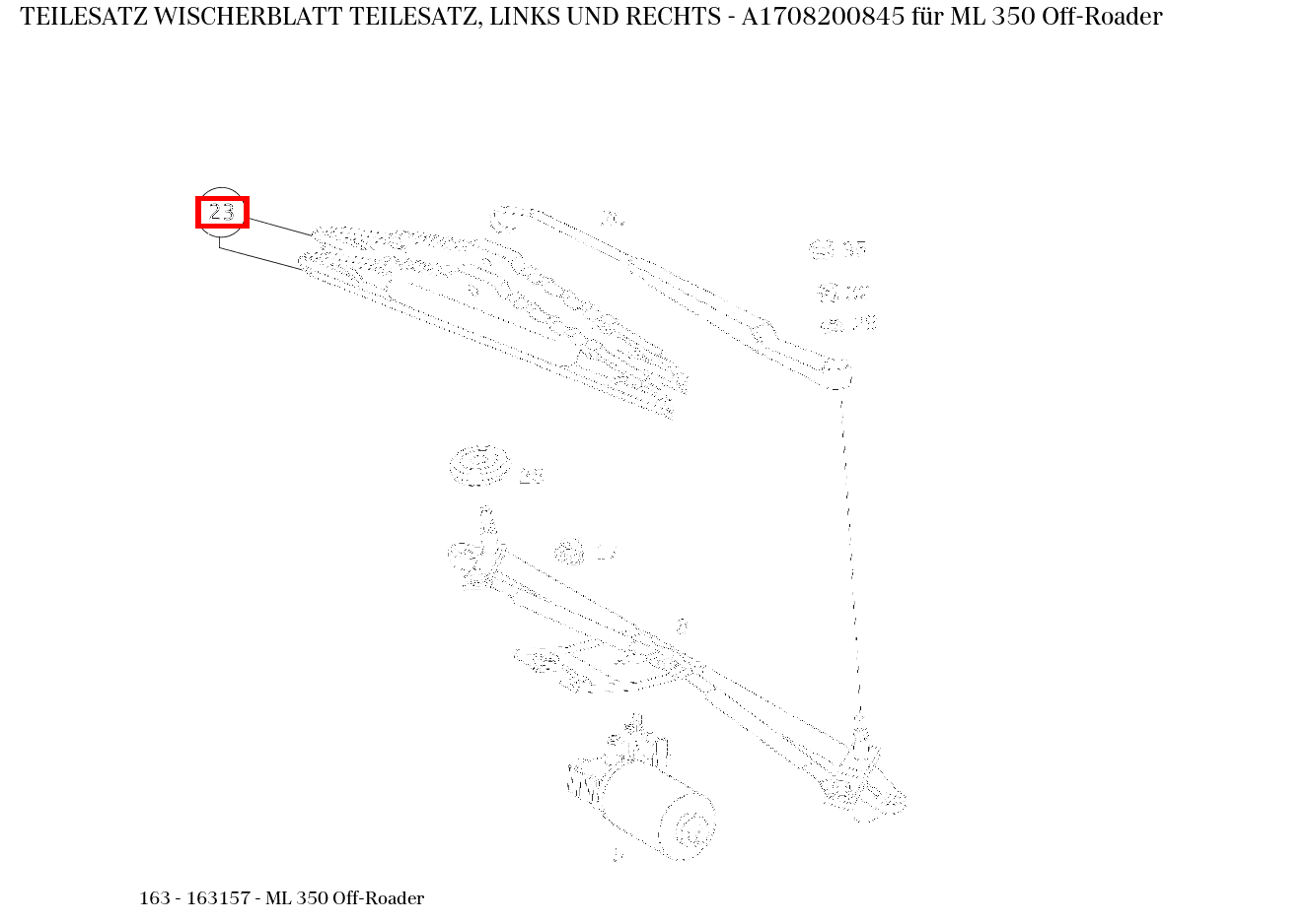 Teilesatz Wischerblatt TEILESATZ, LINKS UND RECHTS ML 350 Off-Roader 163