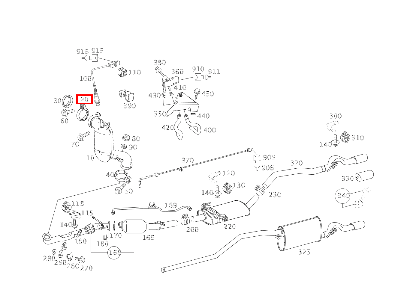 Rohrschelle Abgasanlage KATALYSATOR AN TURBOLADER B 250 246