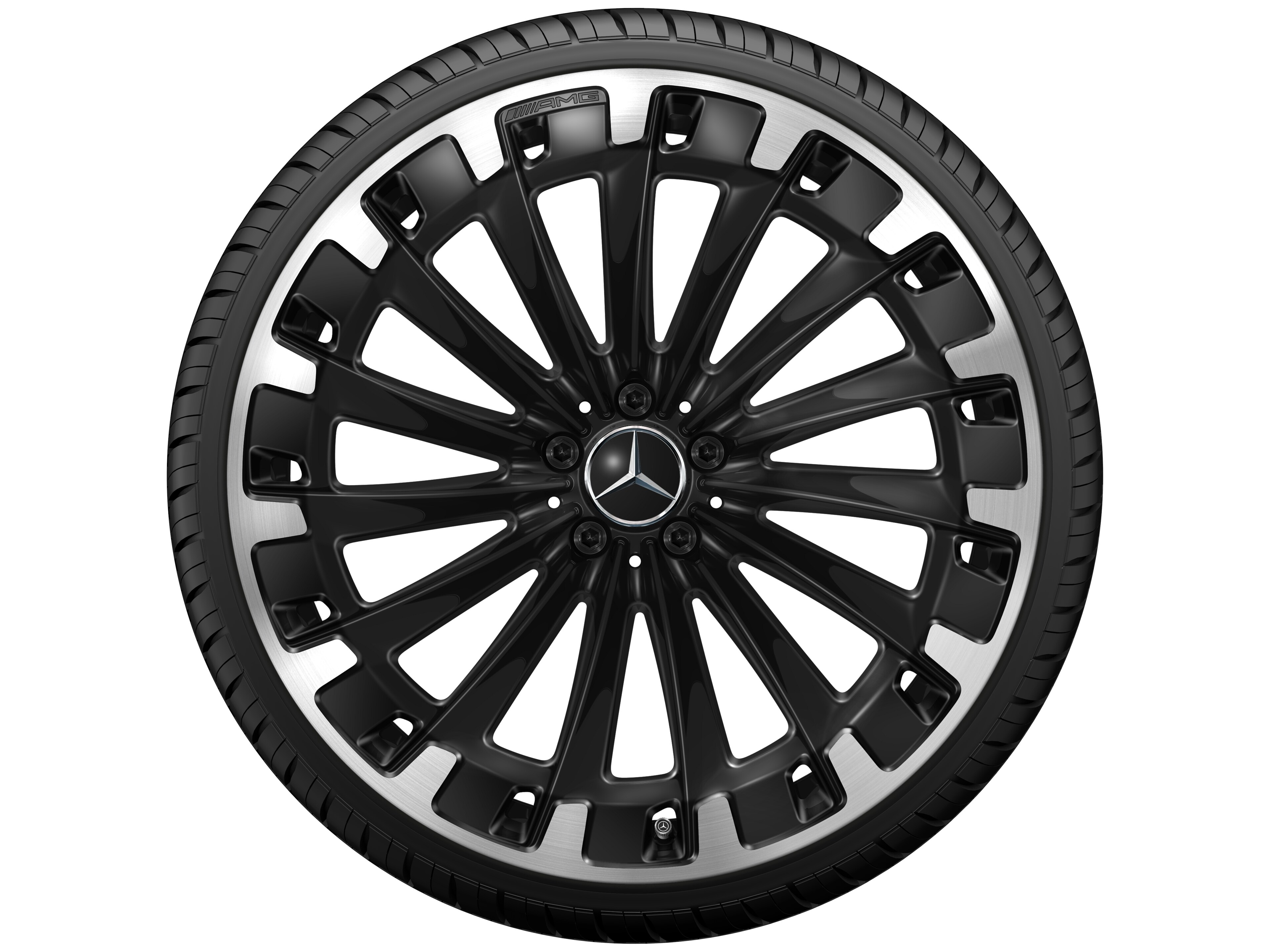 Mercedes-Benz - AMG Vielspeichen-Rad, 22 Zoll, 9,5 J x 22 ET 41,5, schwarz, glanzgedreht