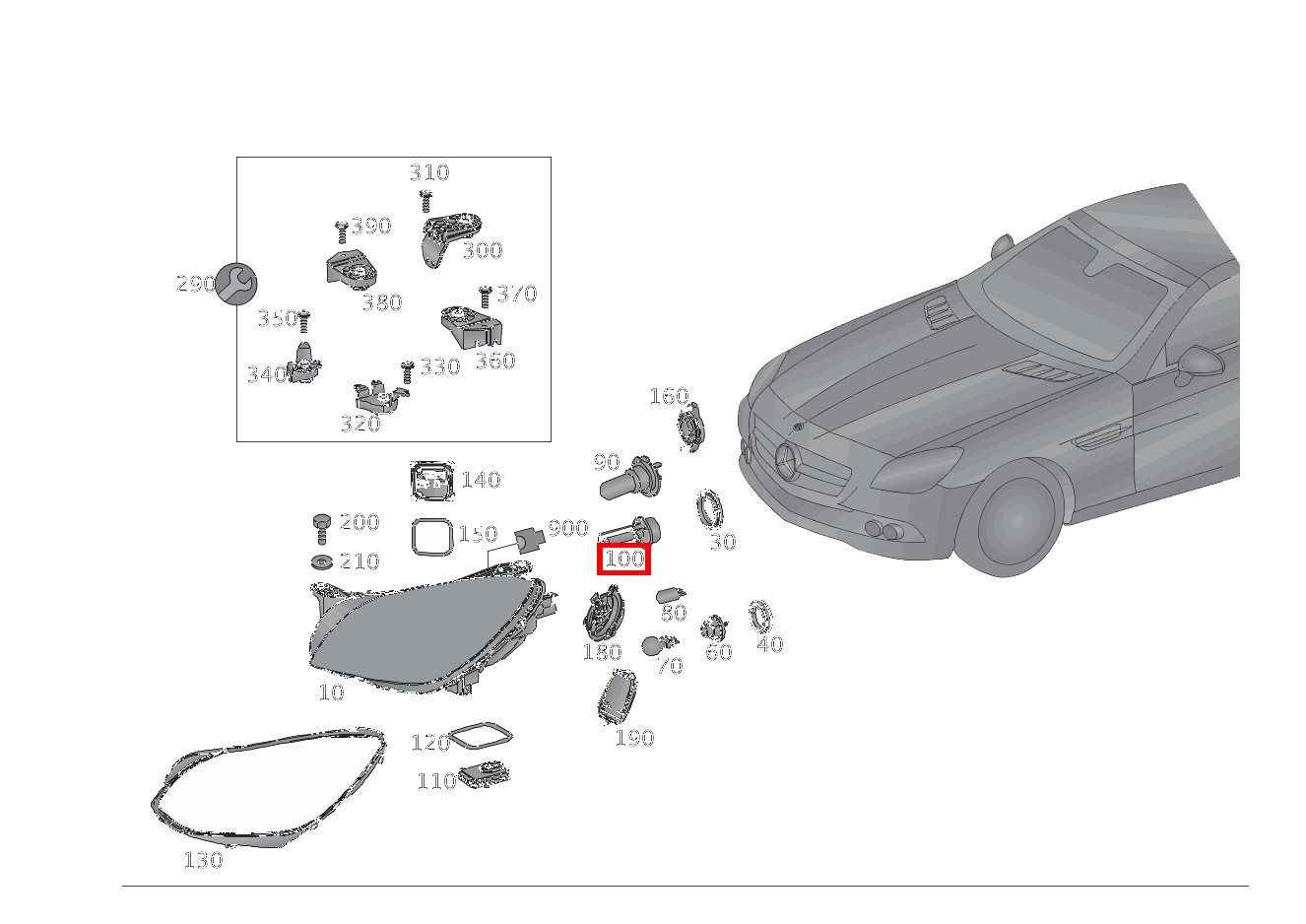 GASENTLAD.LAMPE Abblendlicht rechts; D1S-35W-BIXENON SLK55 AMG 172