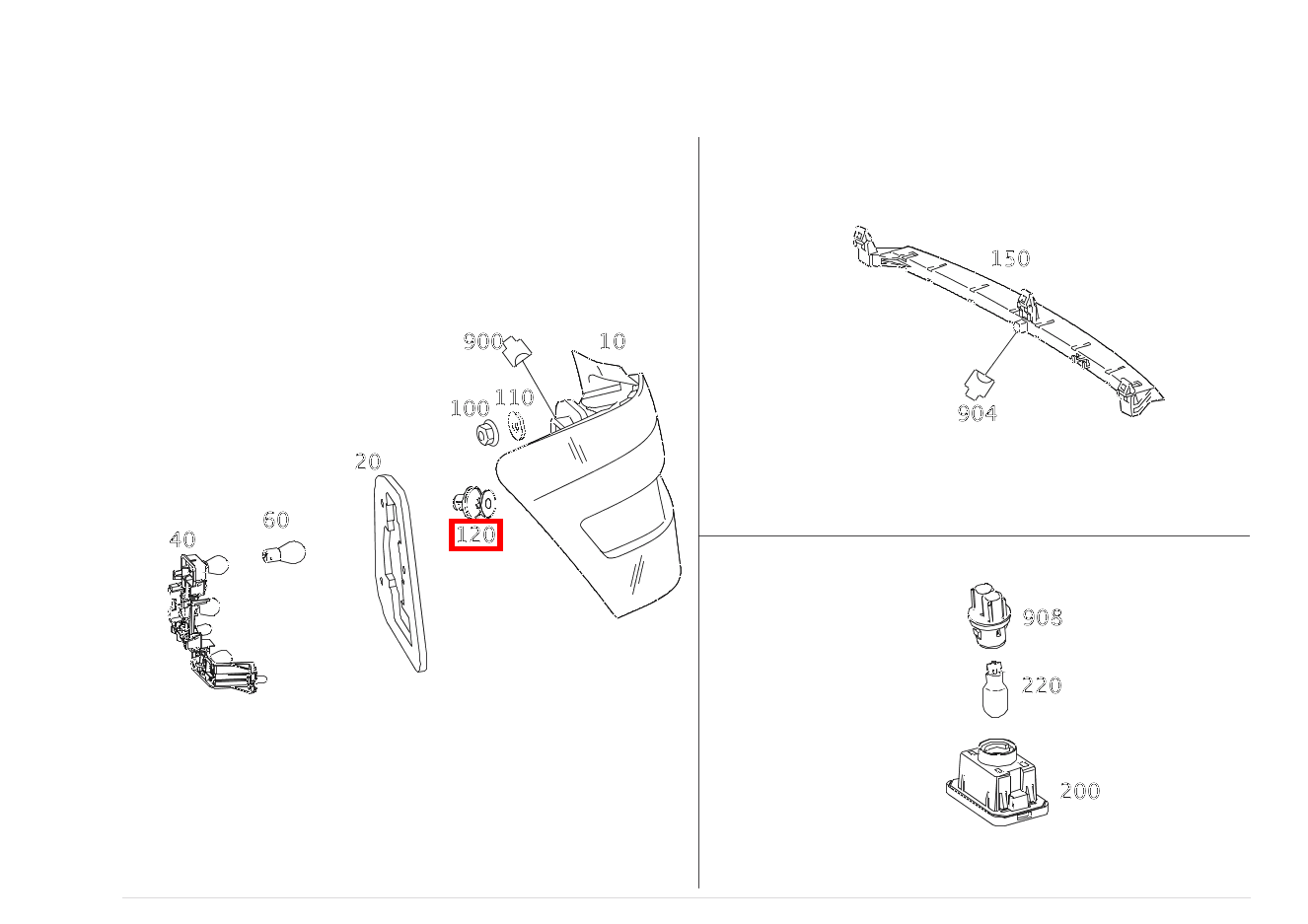 Verkleidungsclip BEFESTIGUNG SCHLUSSLEUCHTE SEITLICH GLK 350 4MATIC 204