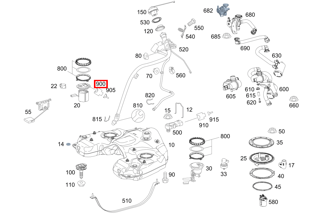 Stecker FOERDEREINHEIT MIT FUELLSTANDSGEBER A92; 7-PIN SLK2.8, MLK1.2 ML 63 AMG 4MATIC Off-Roader 164