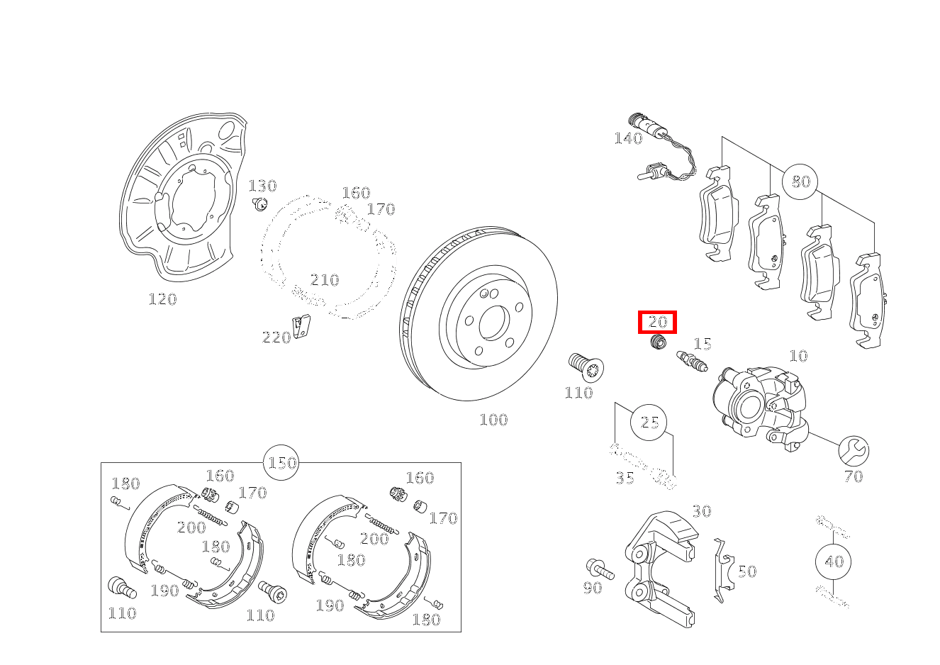 Schutzkappe ENTLUEFTUNGSVENTIL S 550 Limousine lang BCA 221