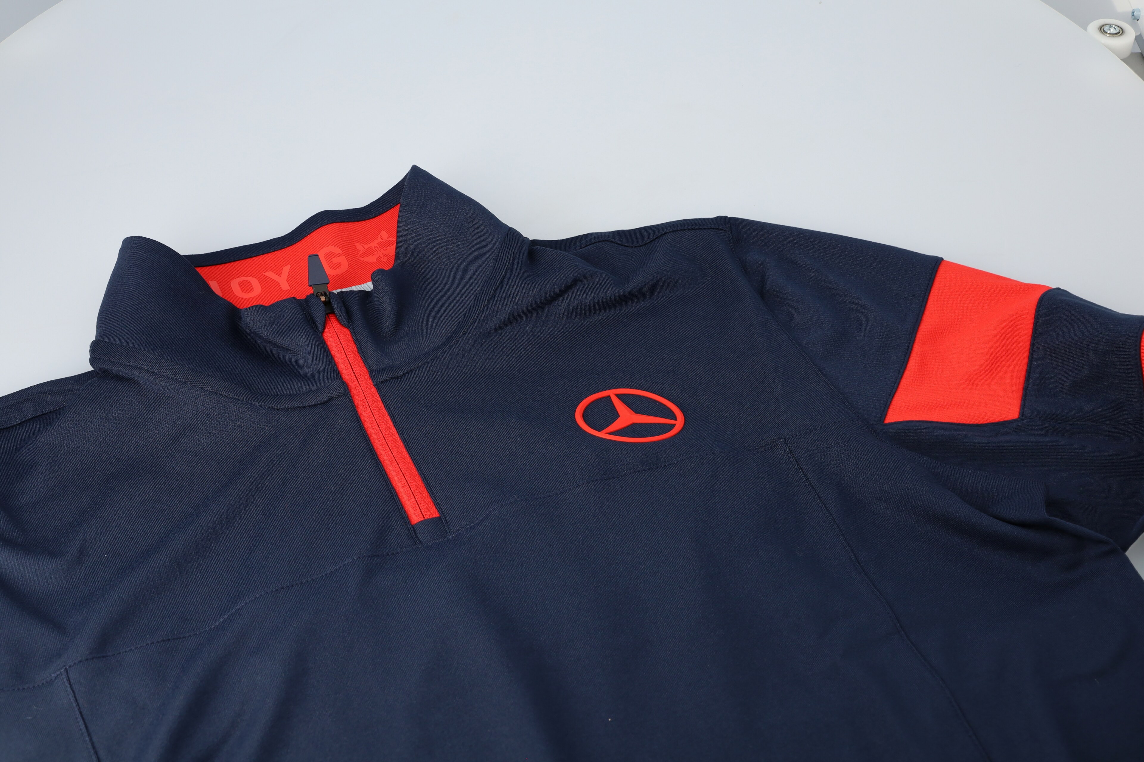 Mercedes-Benz - Golf-Sweater Herren, navy/rot