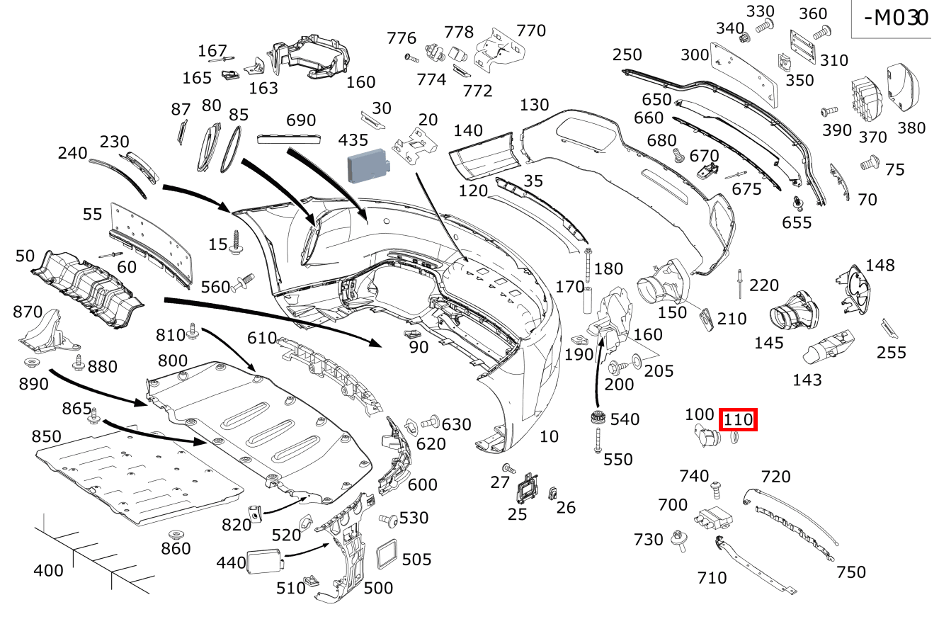 Abstandsring SENSOR PARKTRONIC-SYSTEM Mercedes-Benz AMG GT 190