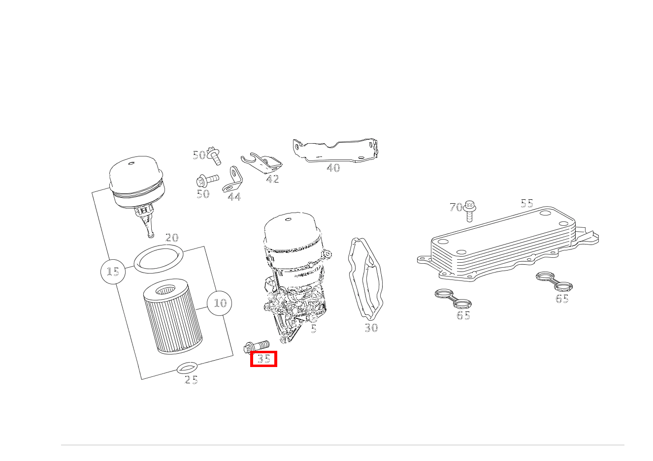 Sechsrundschraube Ölfilter an Zylinderkurbelgehäuse; M7X25 GL 350 BlueTEC 4MATIC Off-Roader 164