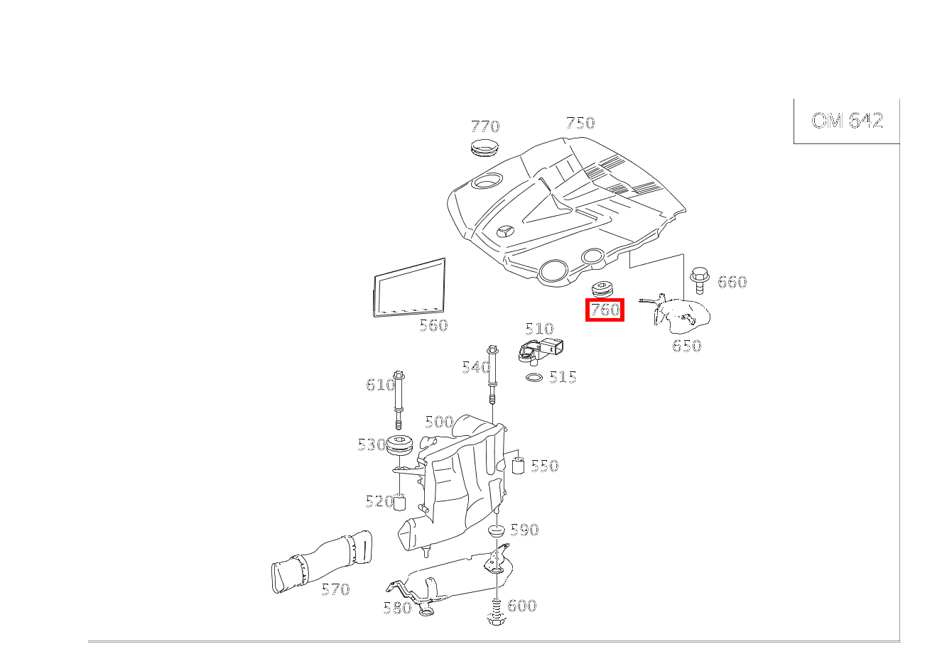 Elastomerlager ABDECKBLECH CLS 350 CDI Coupé RL 219