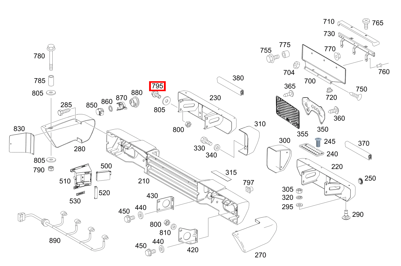 Sechskantschraube Befestigung an Aufbau; M10X25 G 500 Off-Roader lang BCA 463