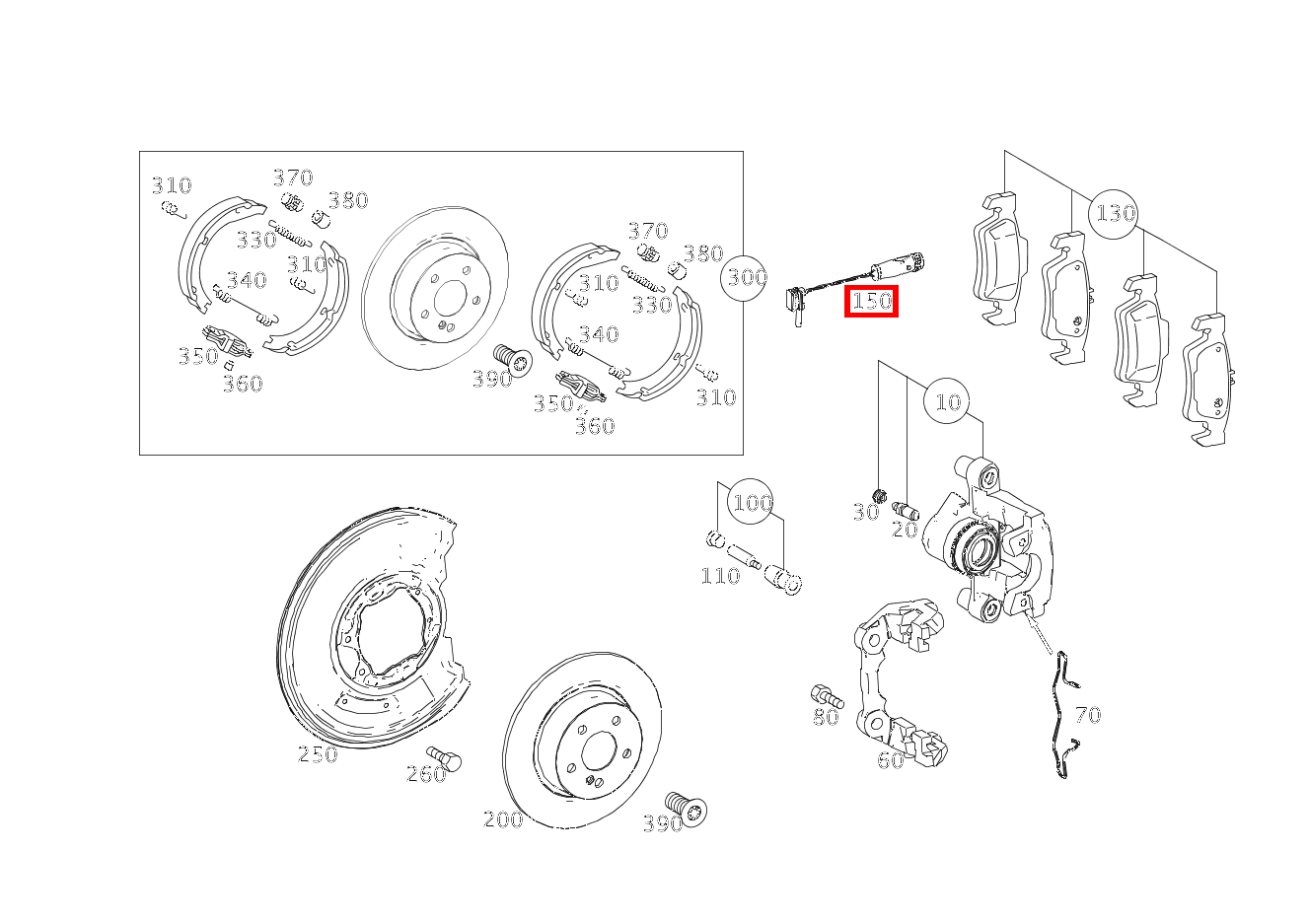 Belagverschleisssensor BREMSBELAGVERSCHLEISSANZEIGE E 220 CDI T-Modell 253