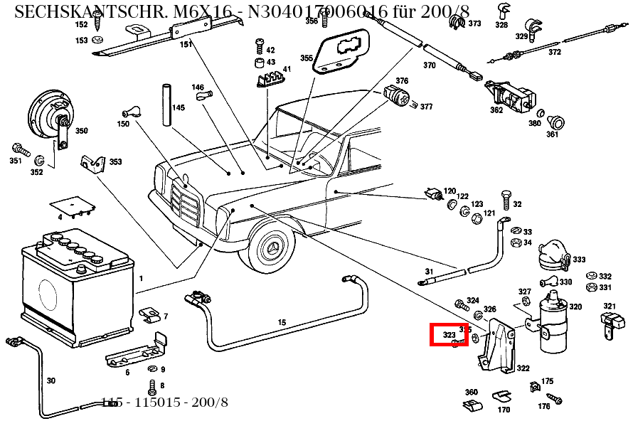 Sechskantschraube M6X16 200/8 115