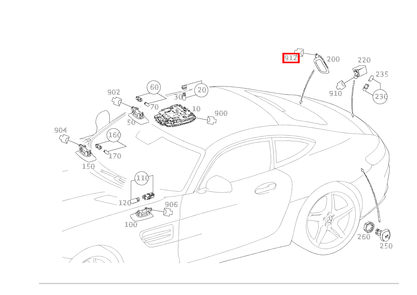 Stecker LADERAUMLEUCHTE E18/5; 2-PIN MQS Mercedes-AMG GT S 197