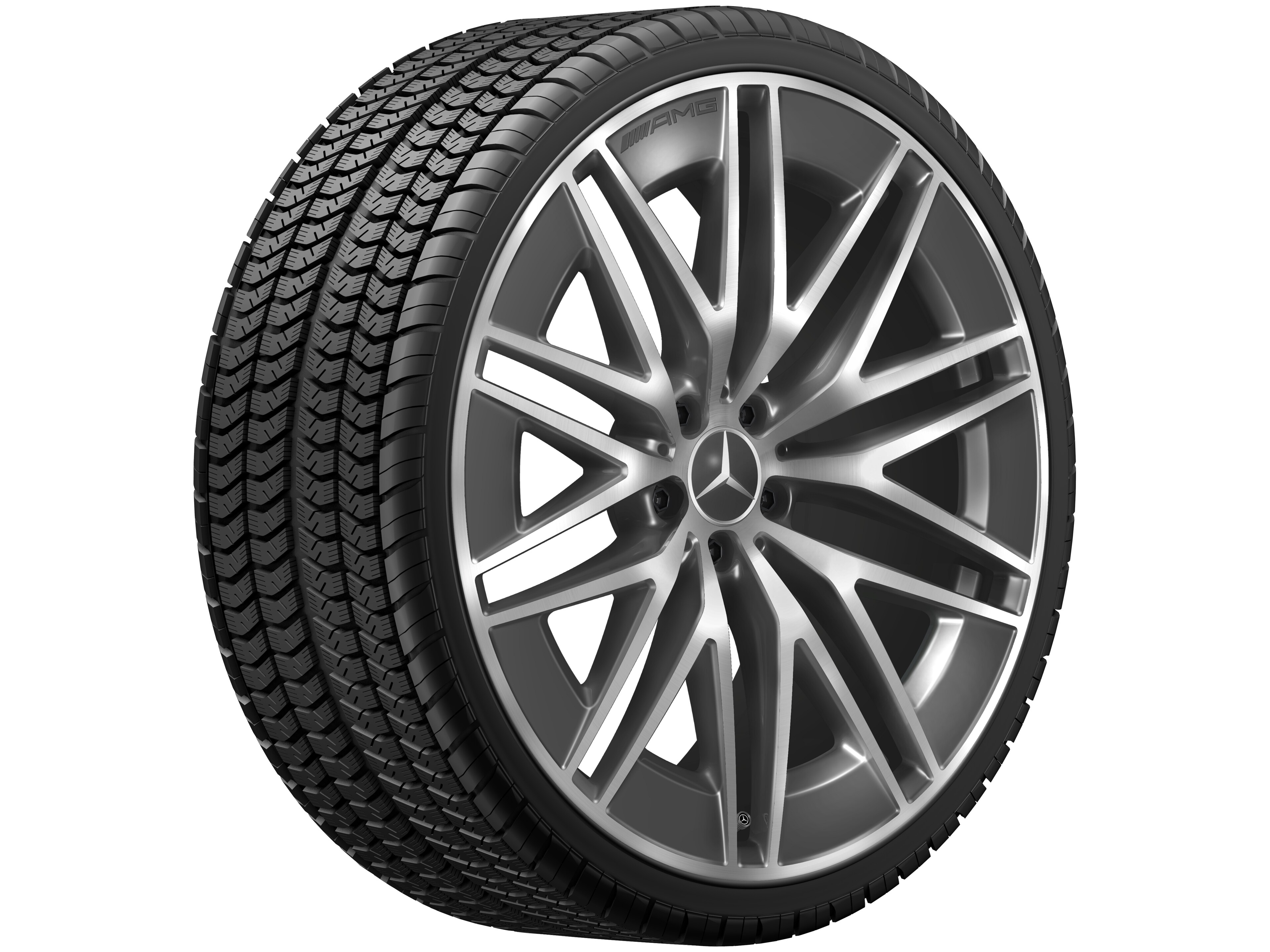 Mercedes-Benz - AMG Vielspeichen-Rad, 22 Zoll, 11,5 J x 22 ET 53, tantalgrau, glanzgedreht